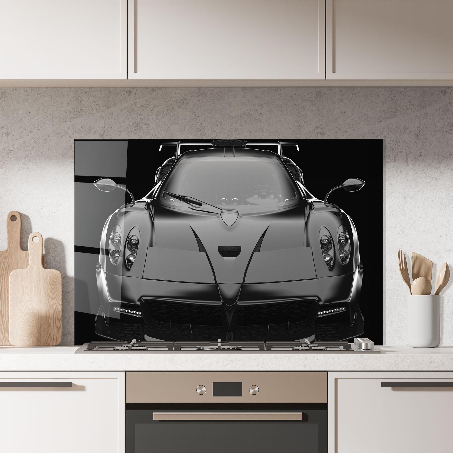 Küchenrückwand Glas Black Matte Pagani mockup 7