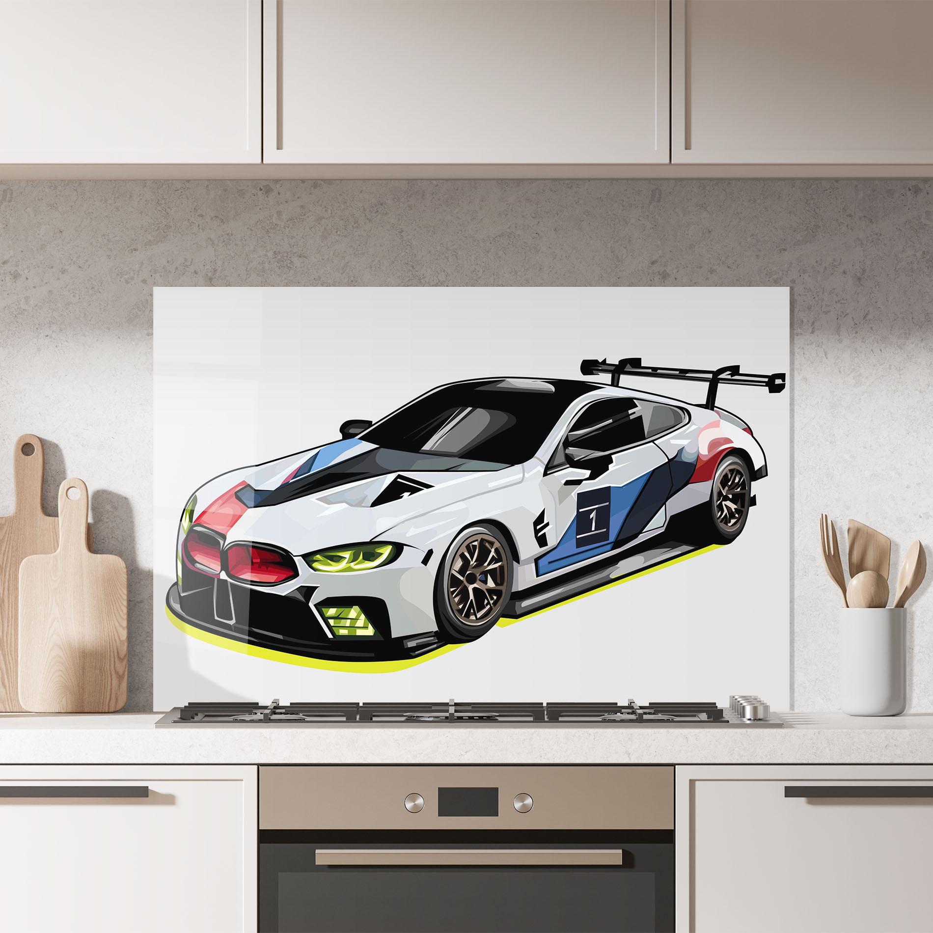 Küchenrückwand Glas Bmw Sport Car mockup 7