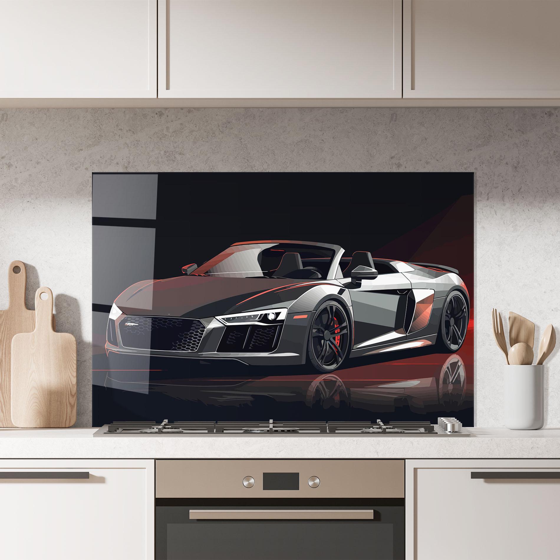 Küchenrückwand Glas Cool Grey Car mockup 7