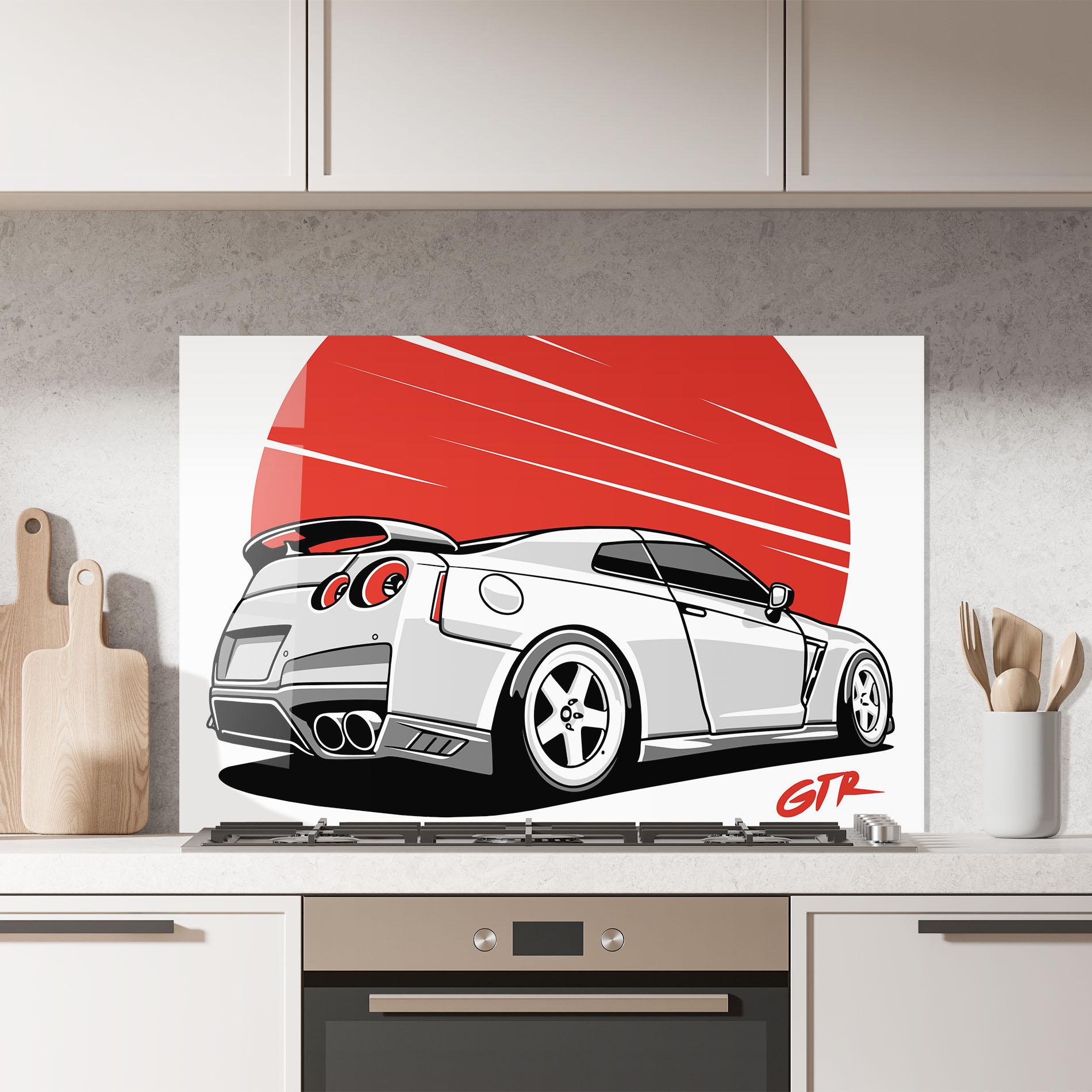 Küchenrückwand Glas Grey Gtr Car mockup 7