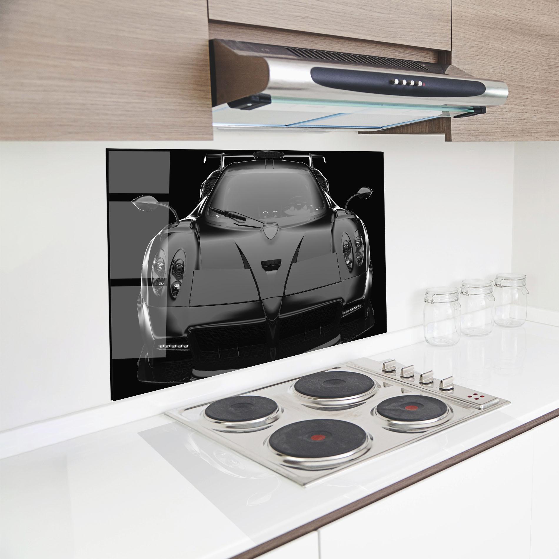 Küchenrückwand Glas Black Matte Pagani mockup 8