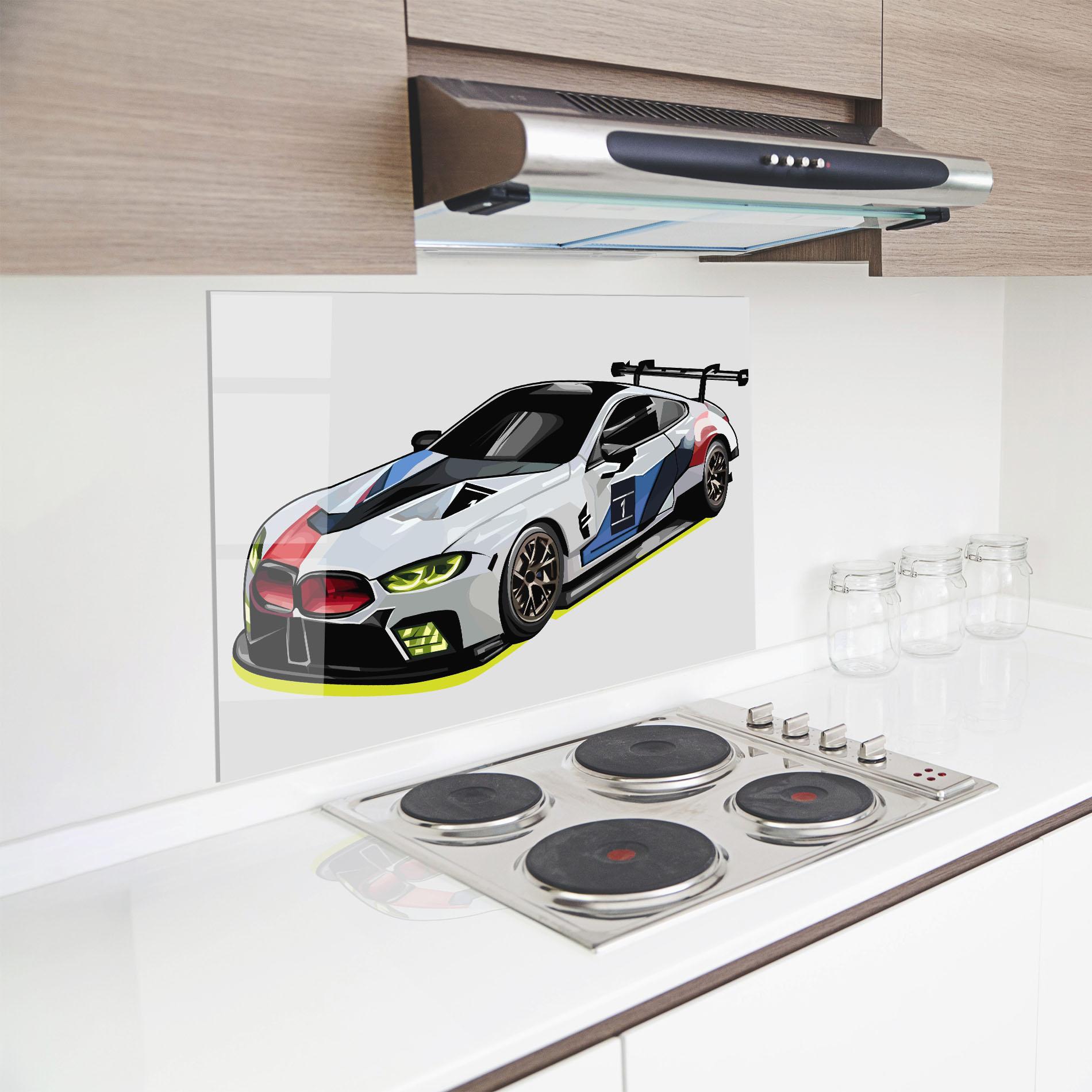 Küchenrückwand Glas Bmw Sport Car mockup 8