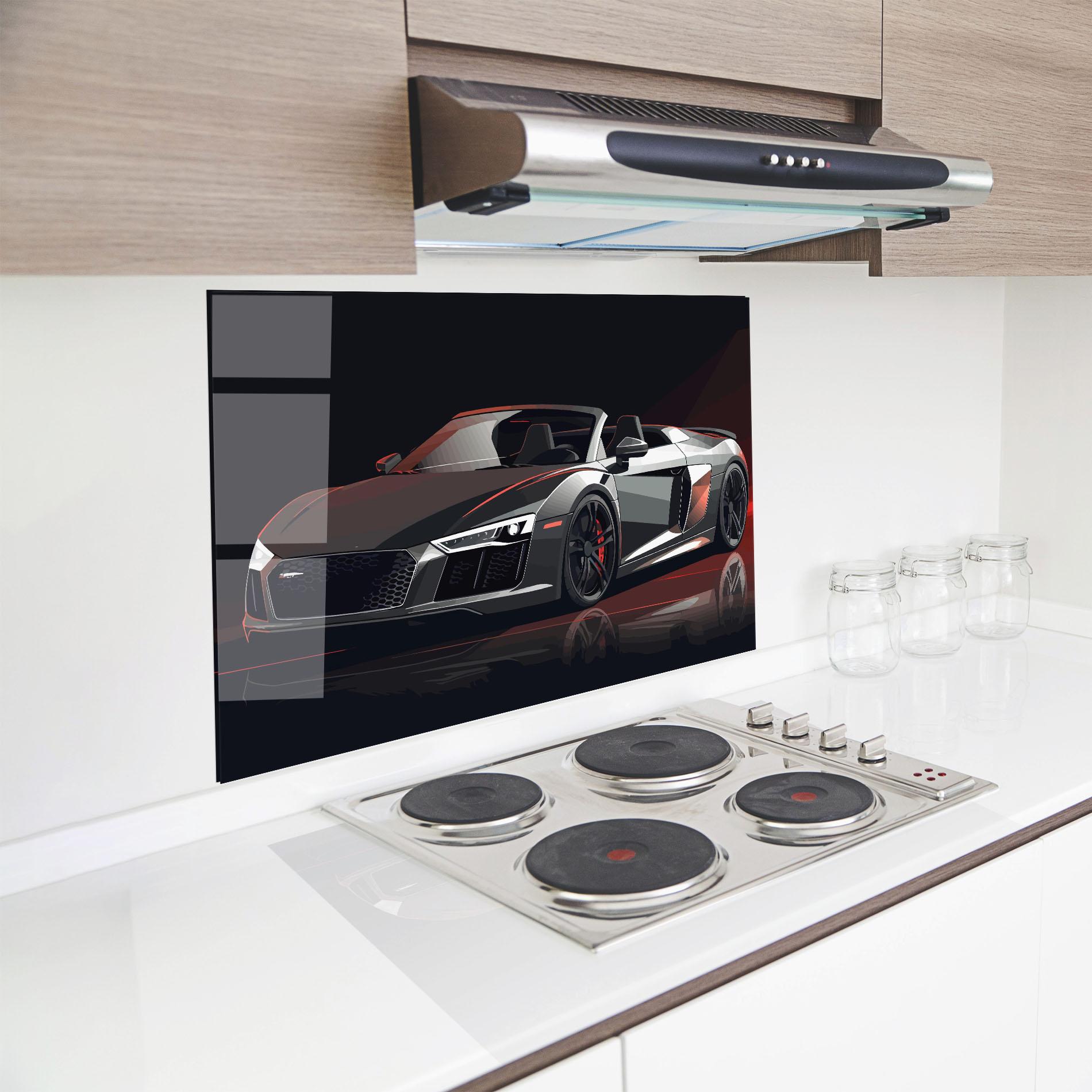 Küchenrückwand Glas Cool Grey Car mockup 8
