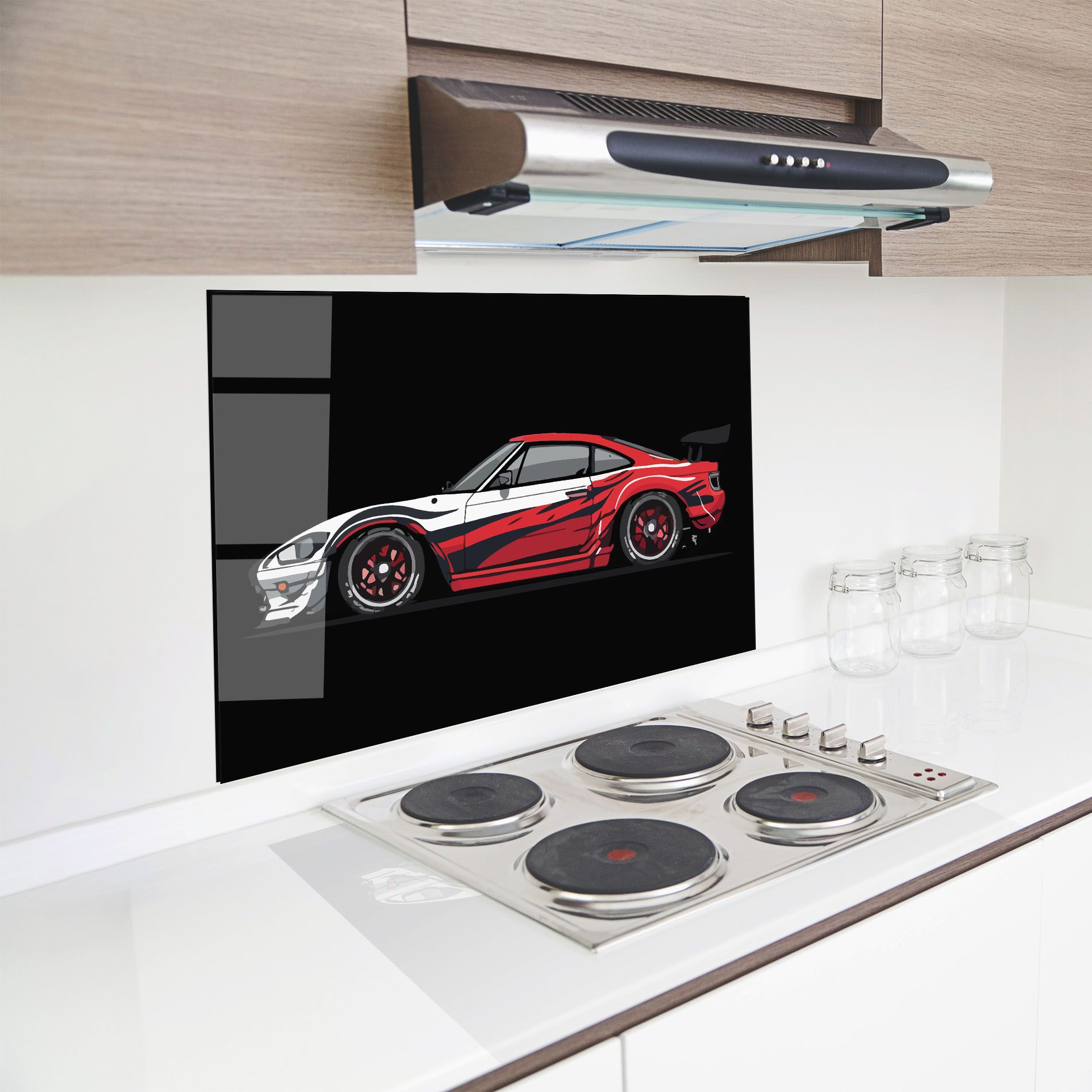 Red White Sport Car mockup 8