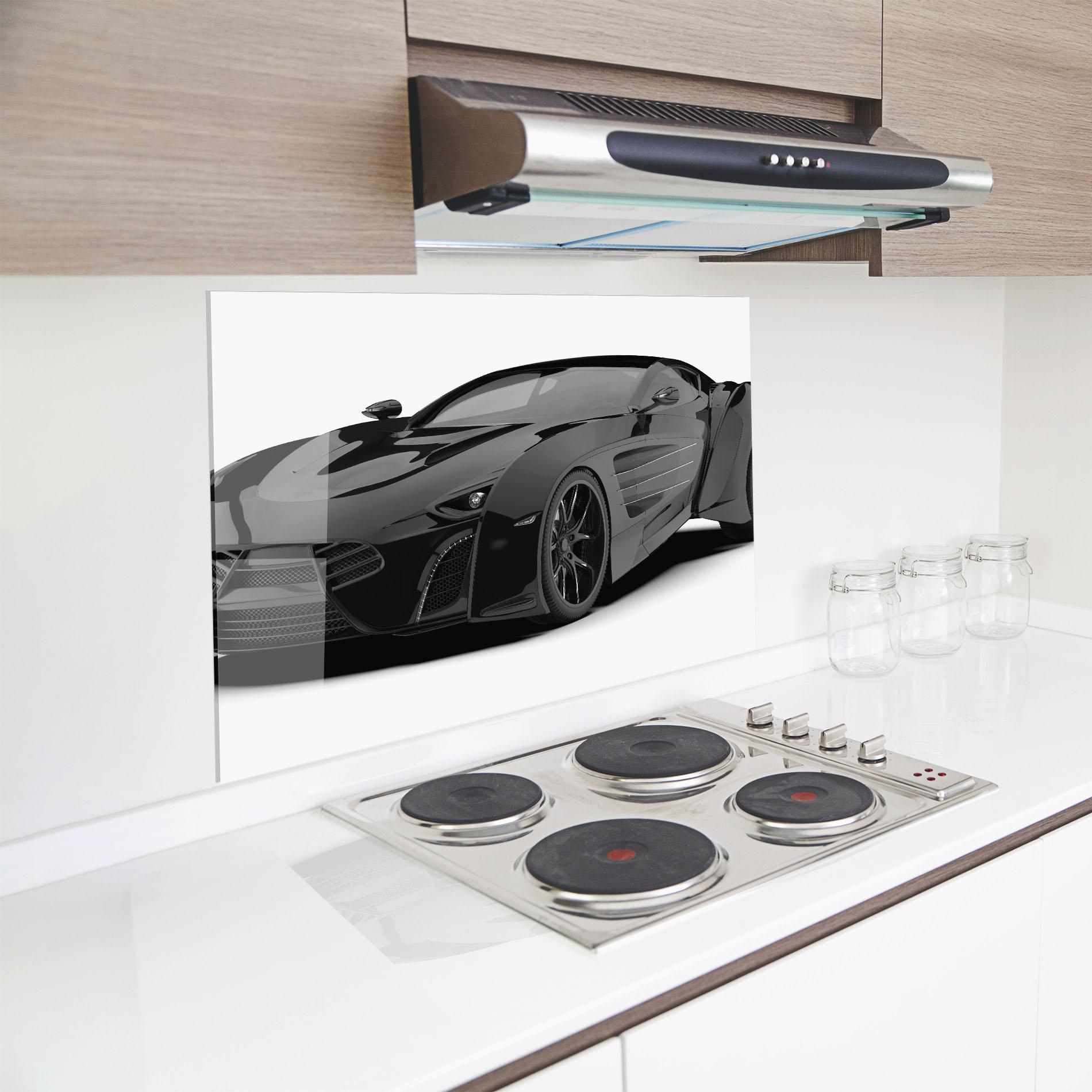 Küchenrückwand Glas Sport Black Car mockup 8