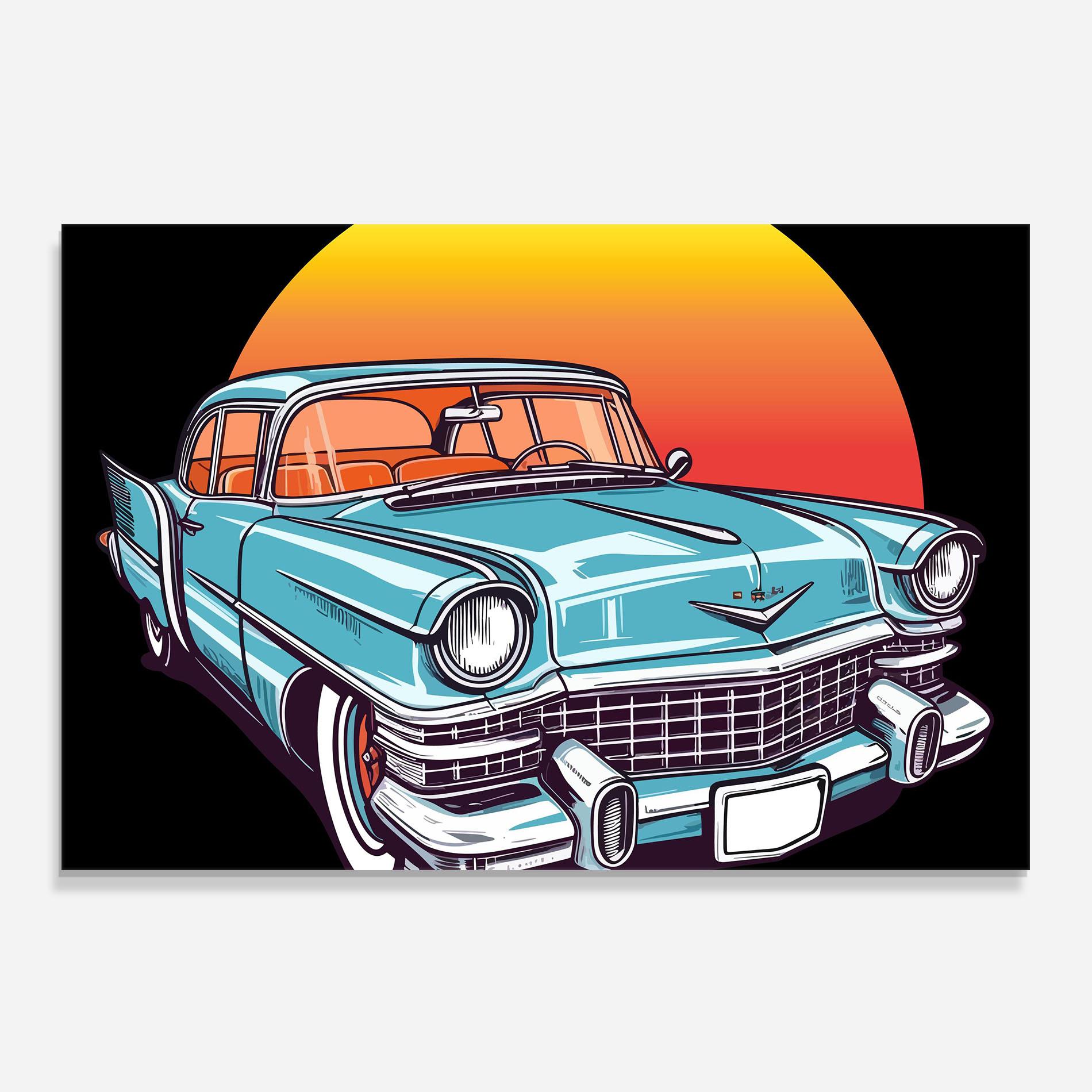 Küchenrückwand Glas Blue Sunset Car mockup 0