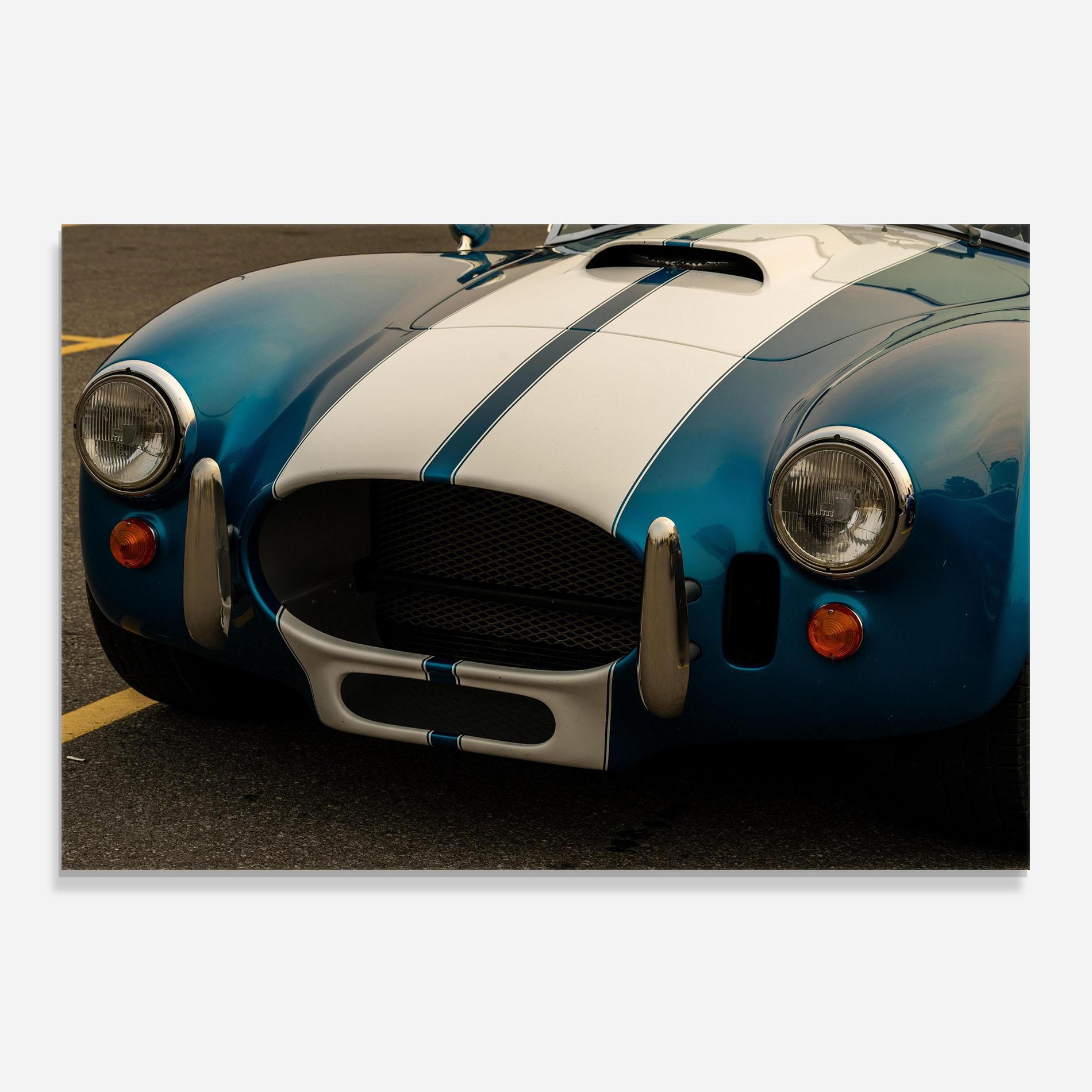 Küchenrückwand Glas Blue Vintage Car mockup 0