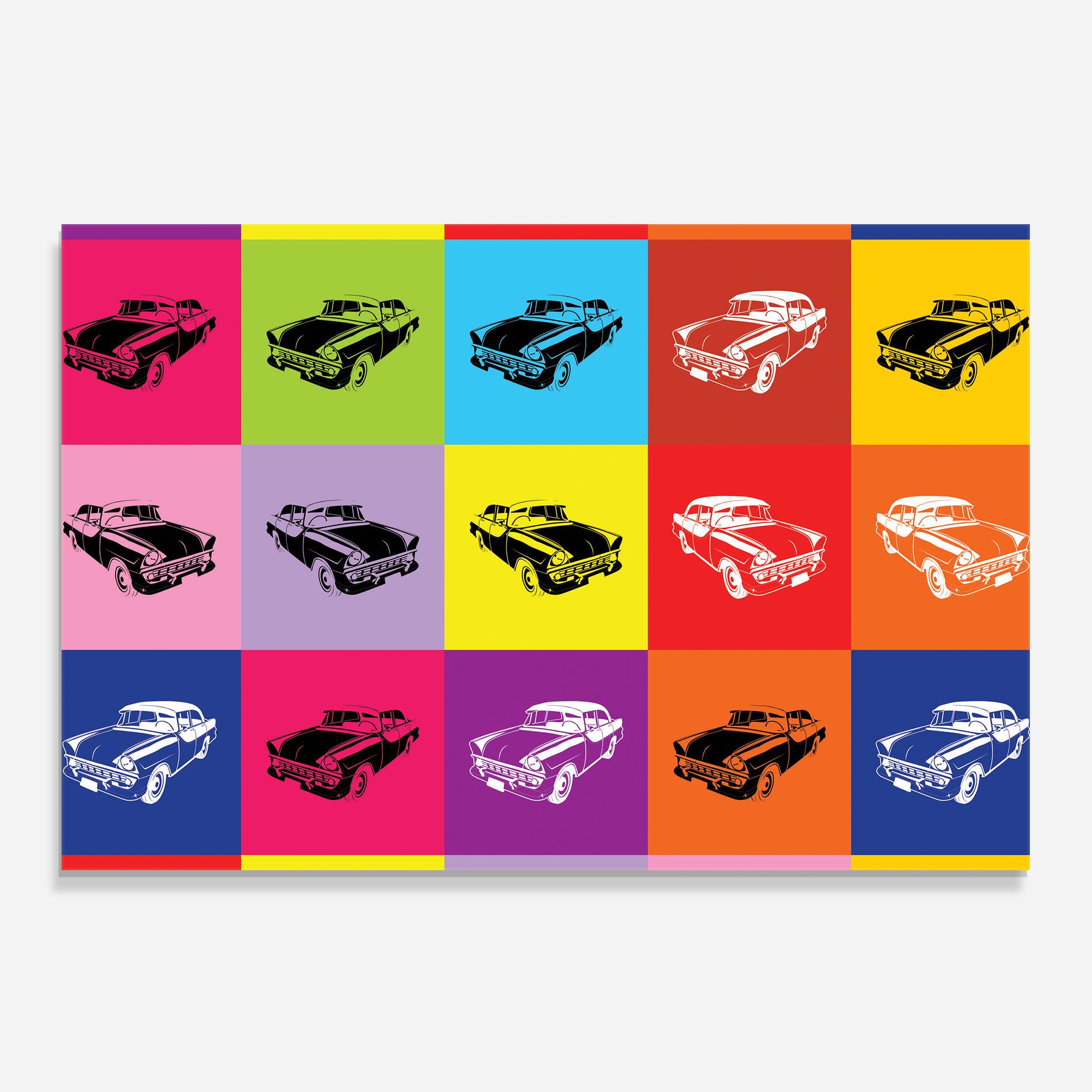 Küchenrückwand Glas Vintage Car Mix mockup 0