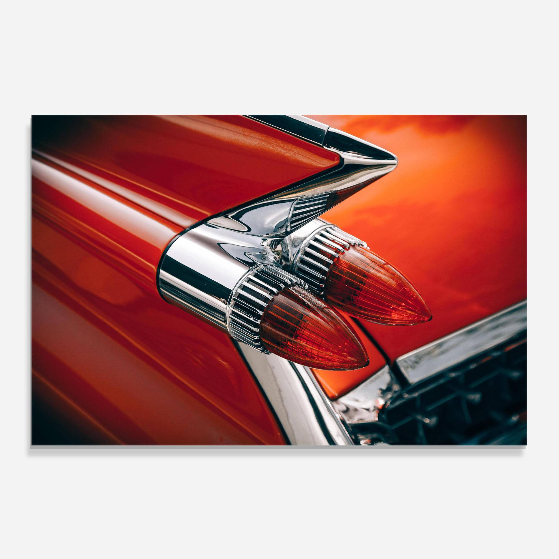 Küchenrückwand Glas Vintage Car Red mockup 0