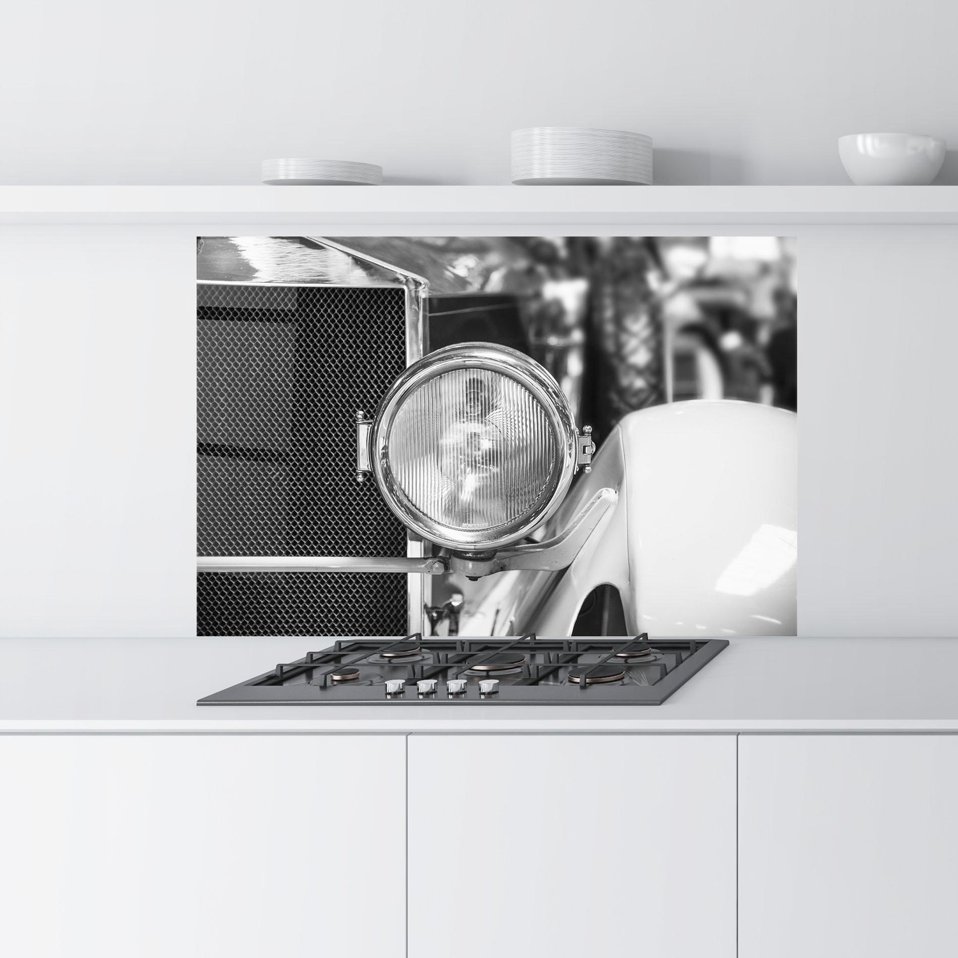 Küchenrückwand Glas Closeup Grey Car mockup 9