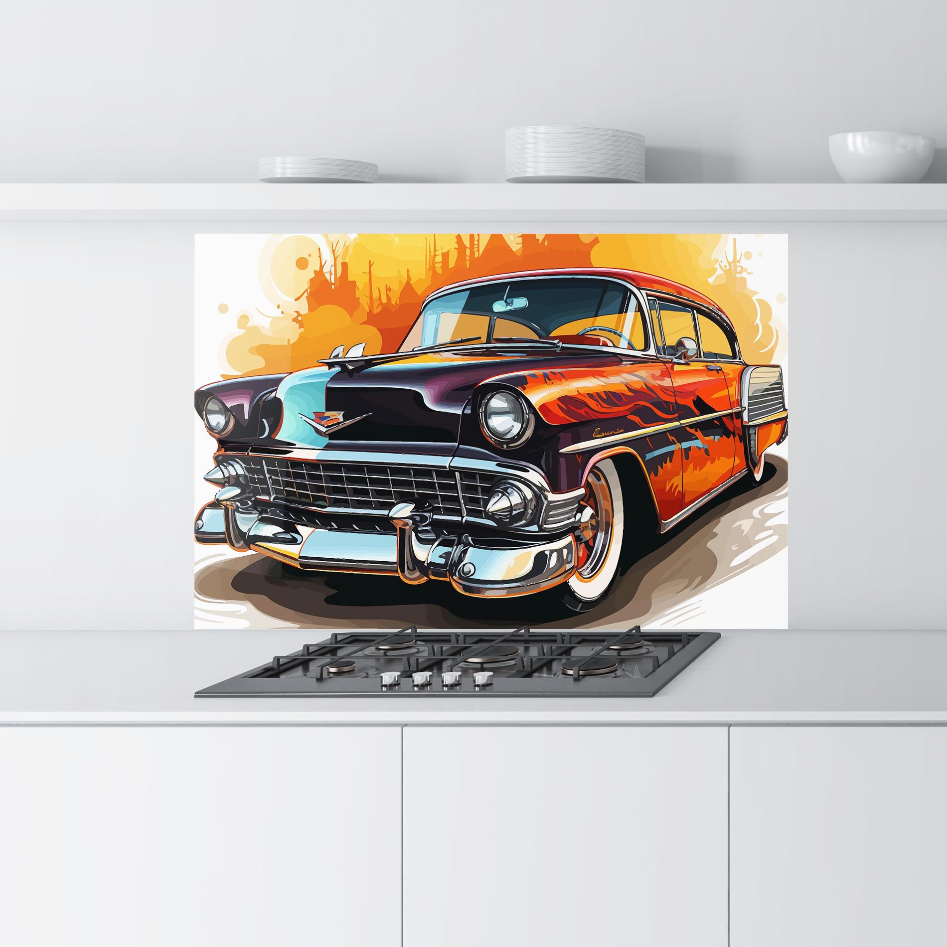 Küchenrückwand Glas Cool Vintage Car mockup 9