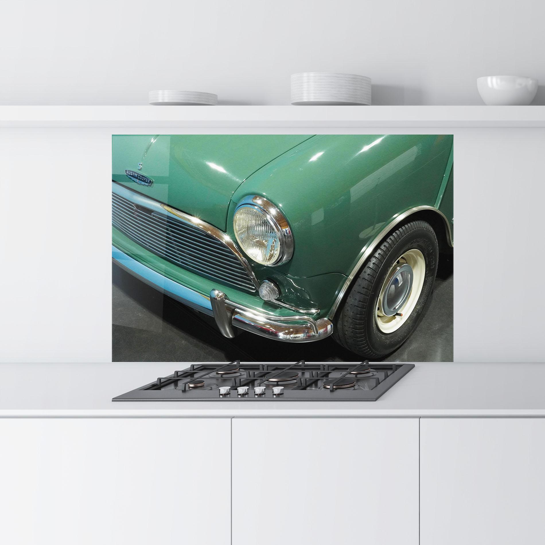 Küchenrückwand Glas Pretty Green Car mockup 9