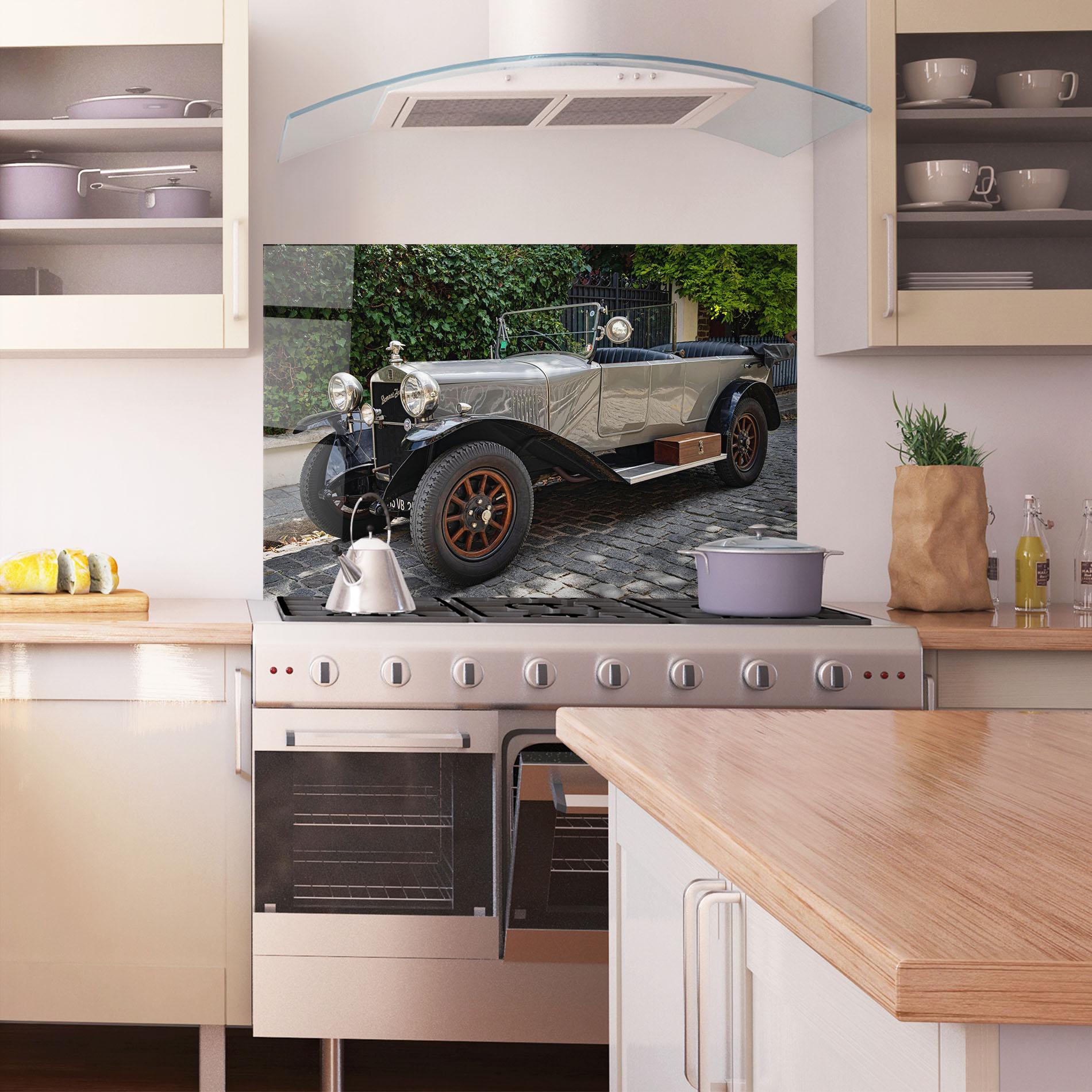 Küchenrückwand Glas Cream Car mockup 1