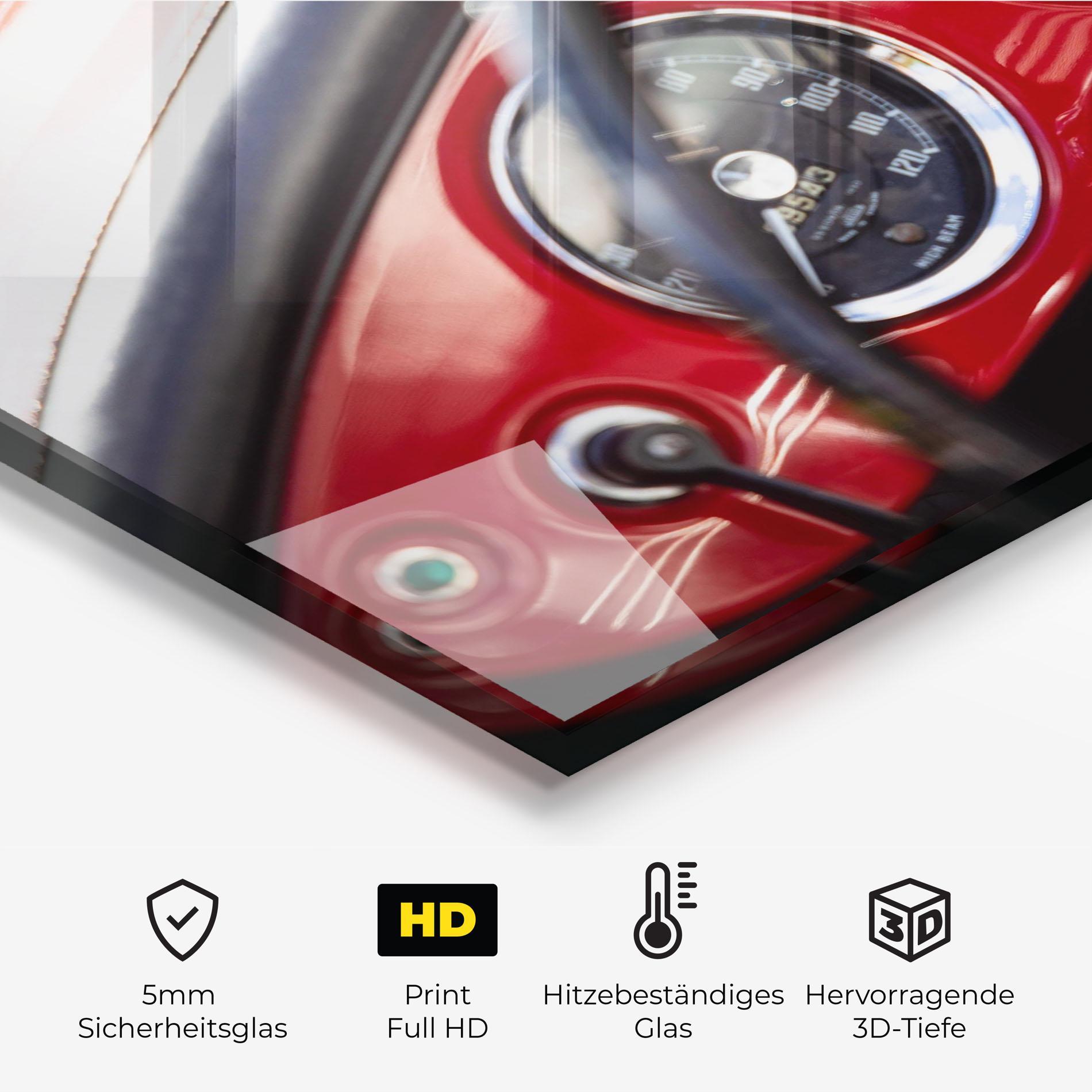 Küchenrückwand Glas Classic Black Wheel mockup 2