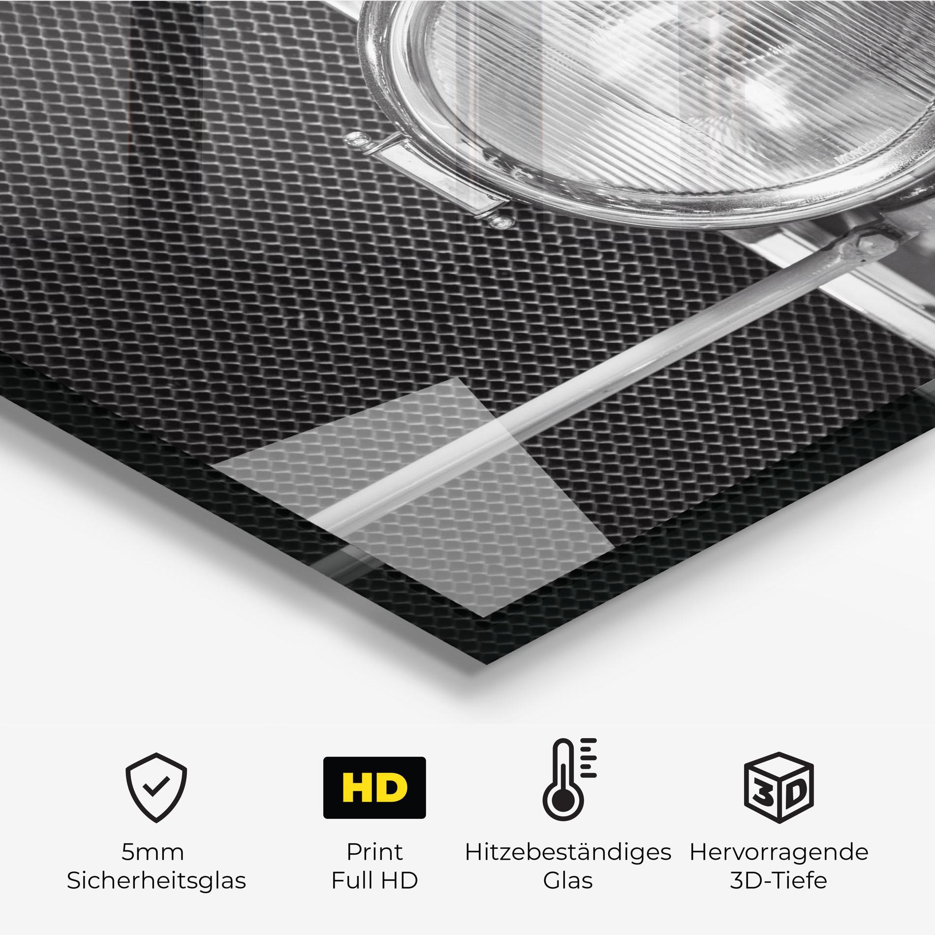 Küchenrückwand Glas Closeup Grey Car mockup 2