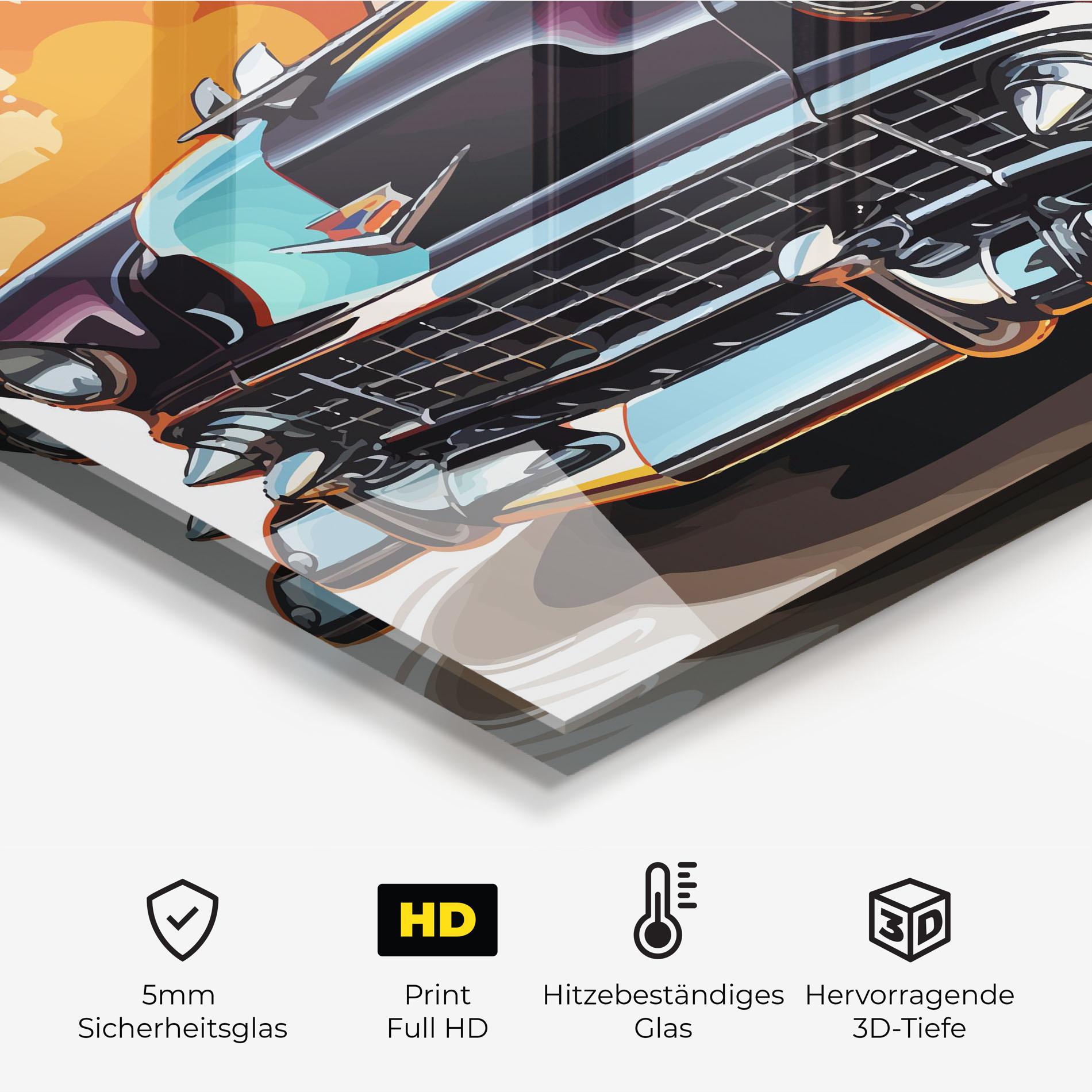 Küchenrückwand Glas Cool Vintage Car mockup 2