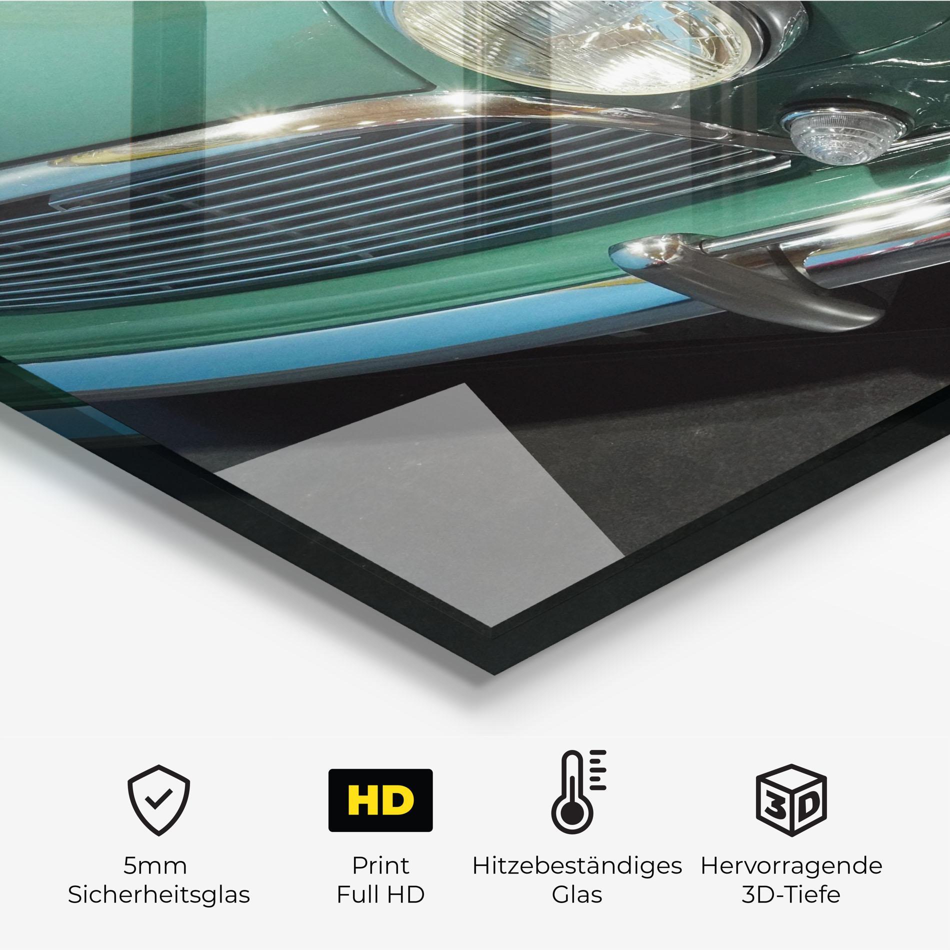 Küchenrückwand Glas Pretty Green Car mockup 2