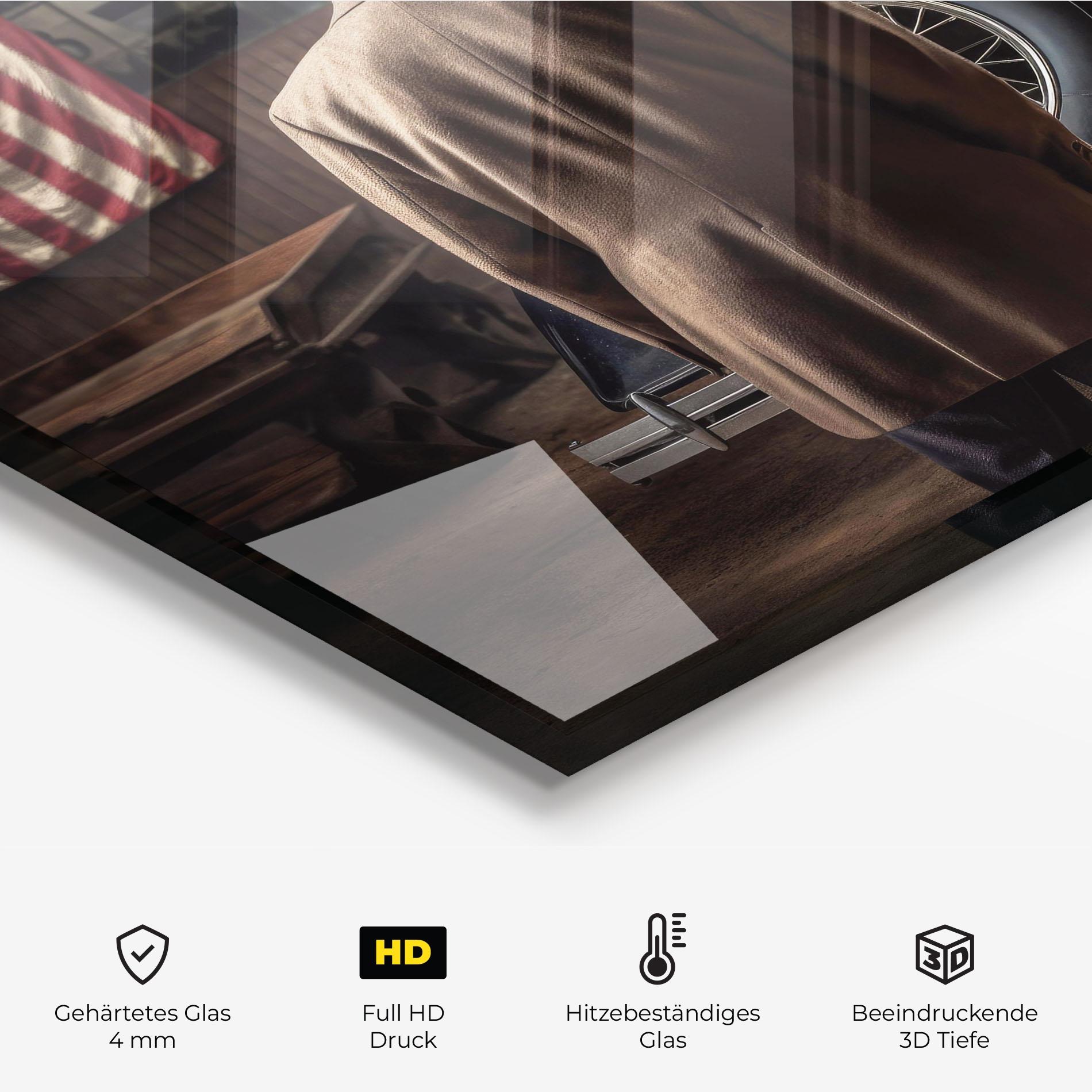 Küchenrückwand Glas American Vintage Car mockup 2