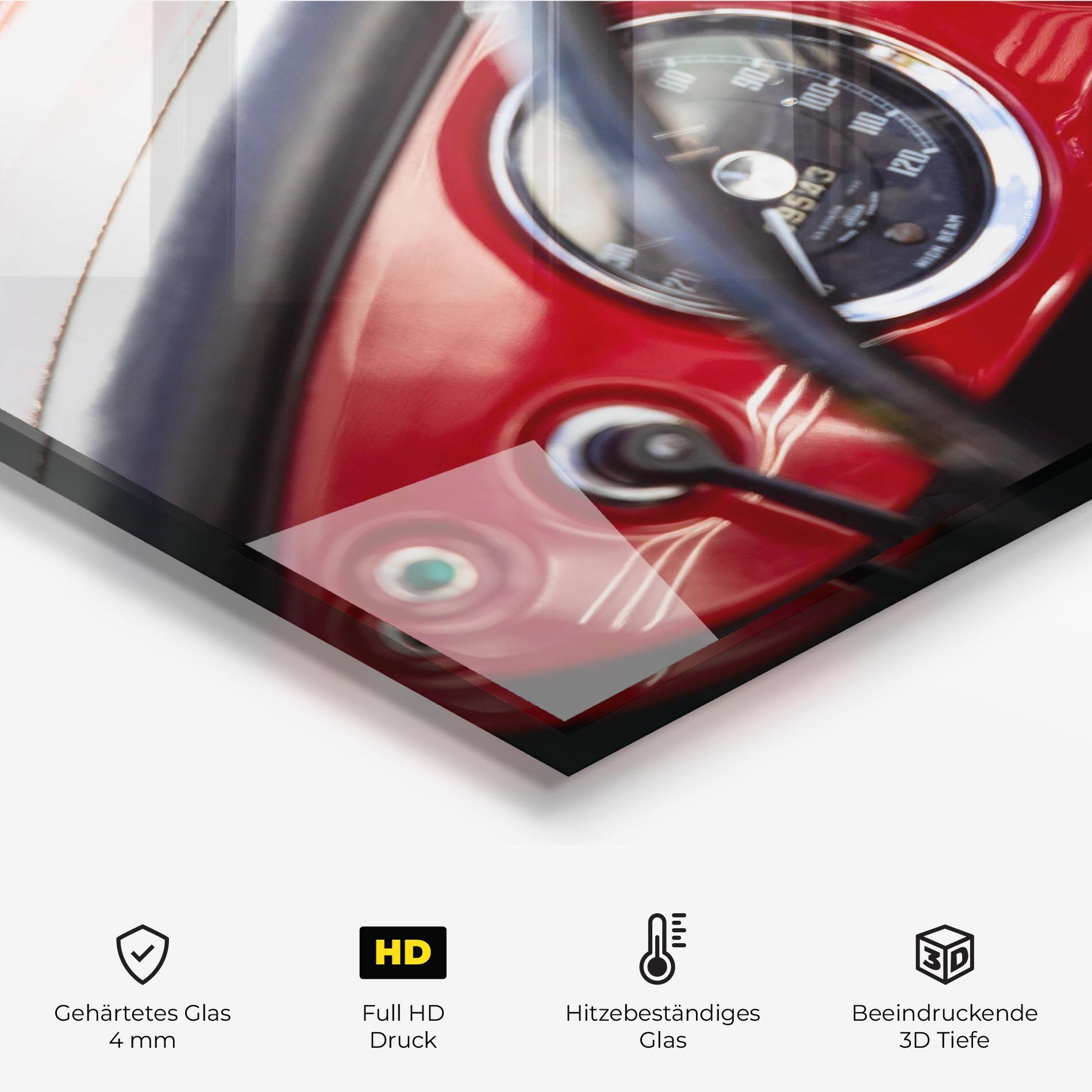 Küchenrückwand Glas Classic Black Wheel mockup 2