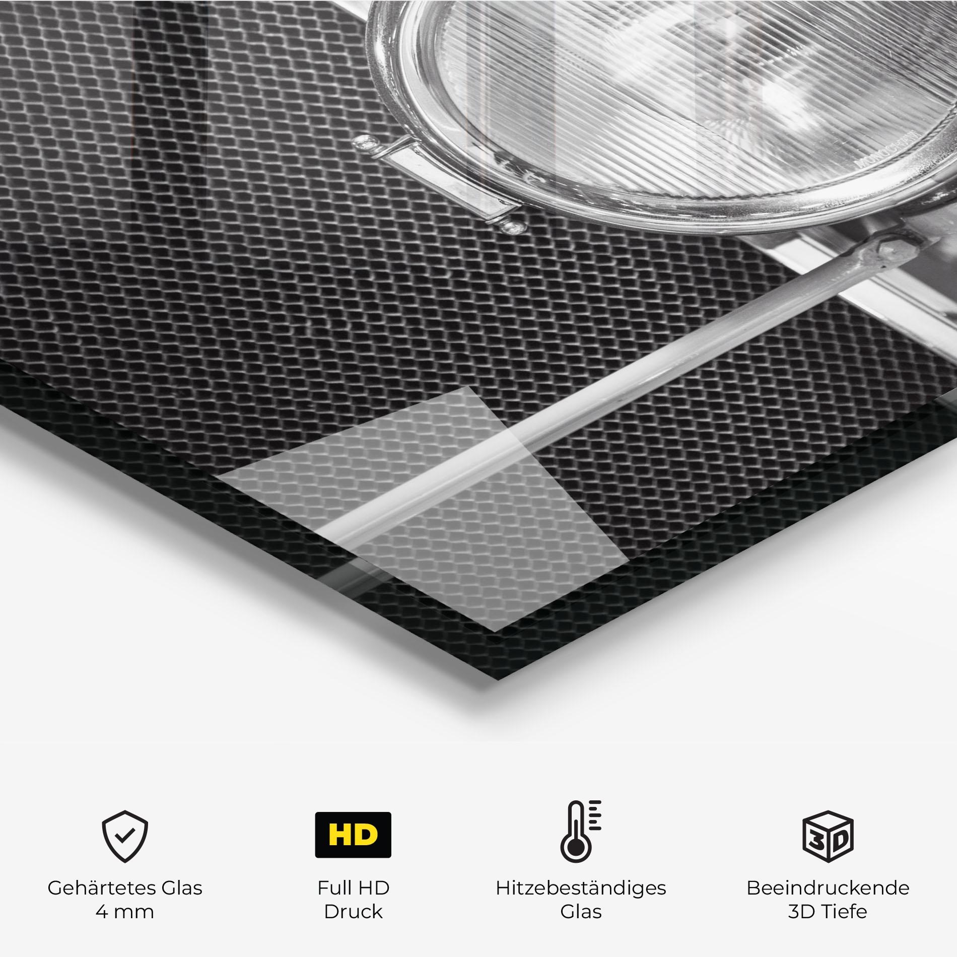 Küchenrückwand Glas Closeup Grey Car mockup 2