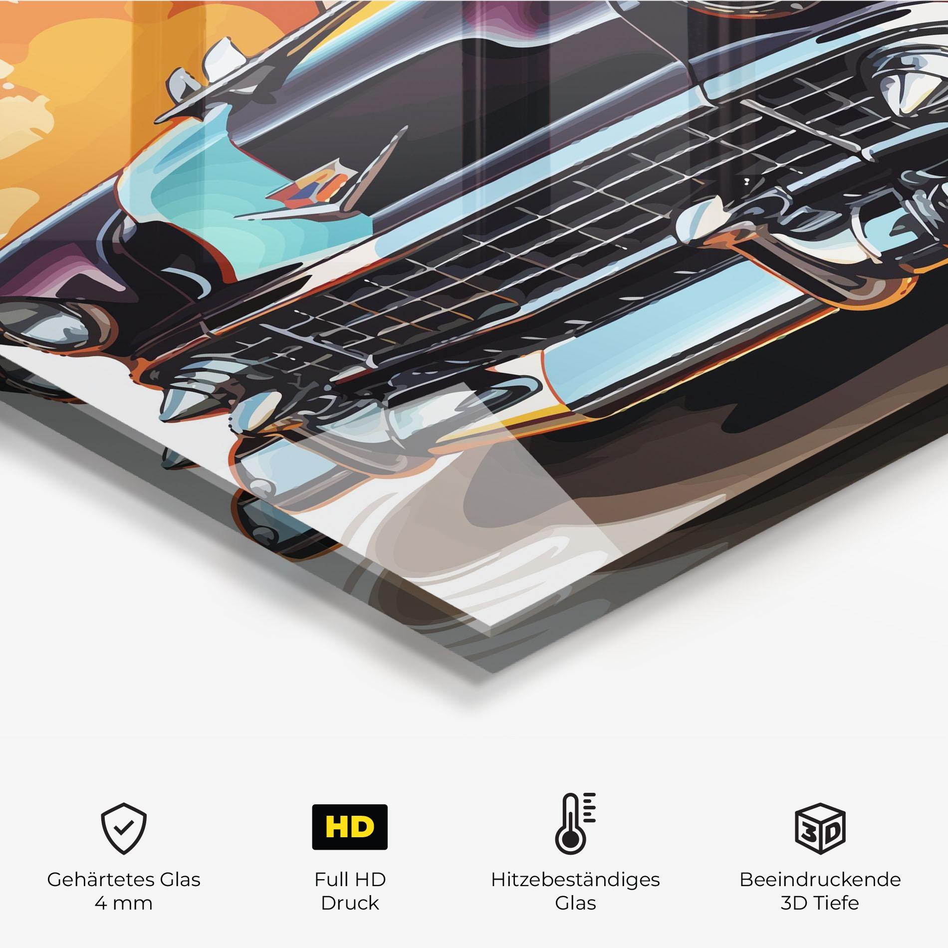 Küchenrückwand Glas Cool Vintage Car mockup 2