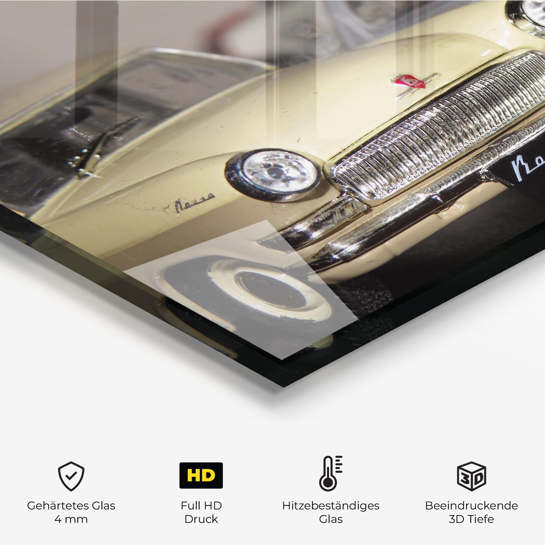 Küchenrückwand Glas Cream Grey Car mockup 2