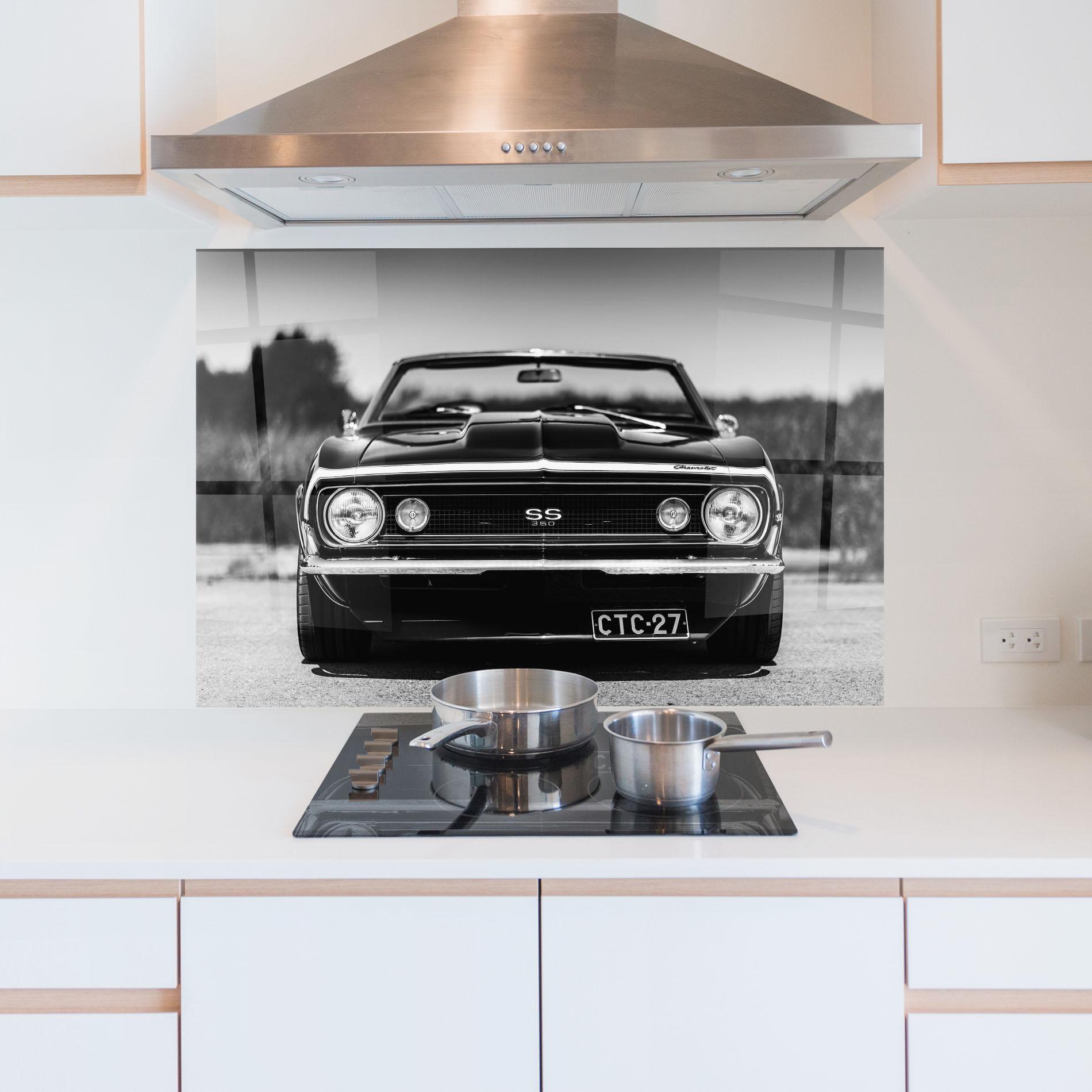 Küchenrückwand Glas American Car mockup 5