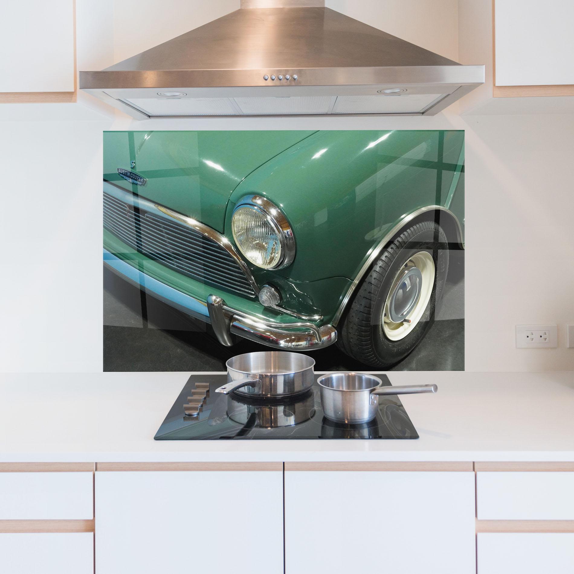 Küchenrückwand Glas Pretty Green Car mockup 5