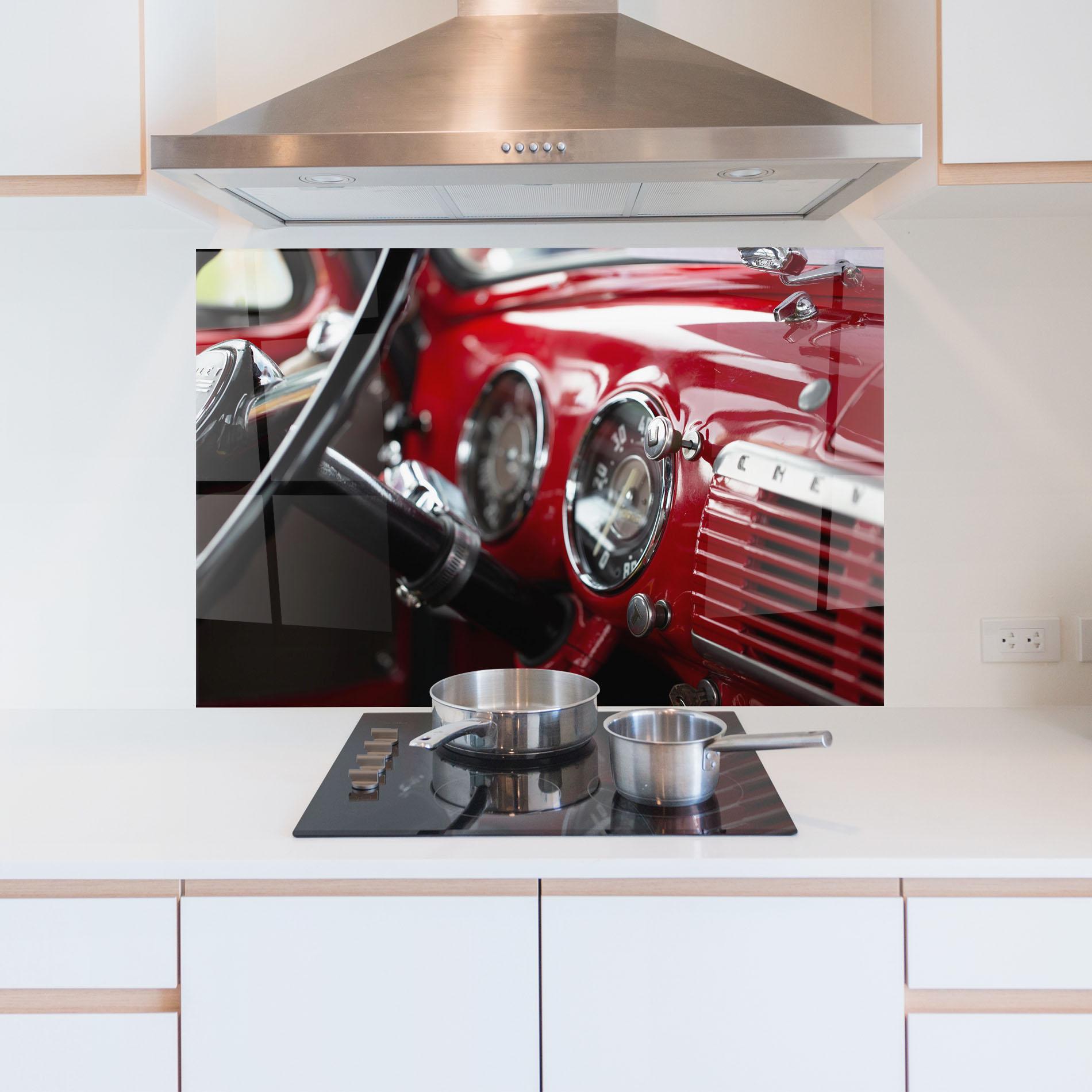 Küchenrückwand Glas Shiny Clean Car mockup 5