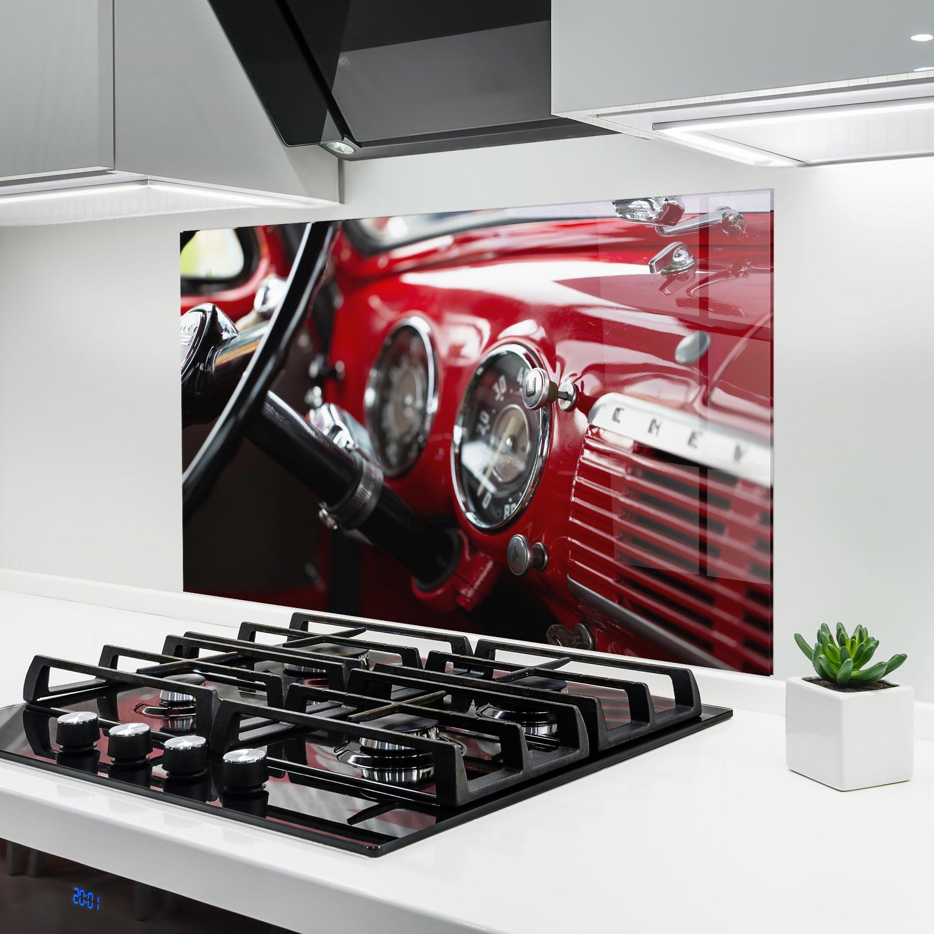 Küchenrückwand Glas Shiny Clean Car mockup 6