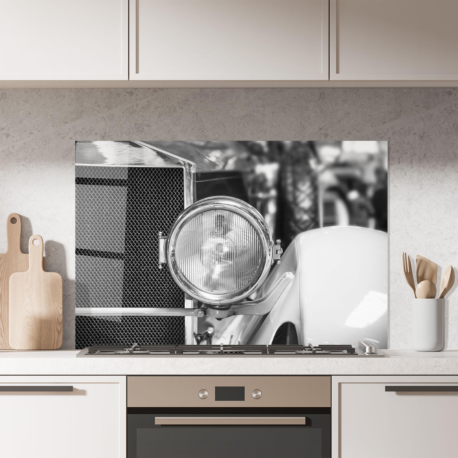 Küchenrückwand Glas Closeup Grey Car mockup 7