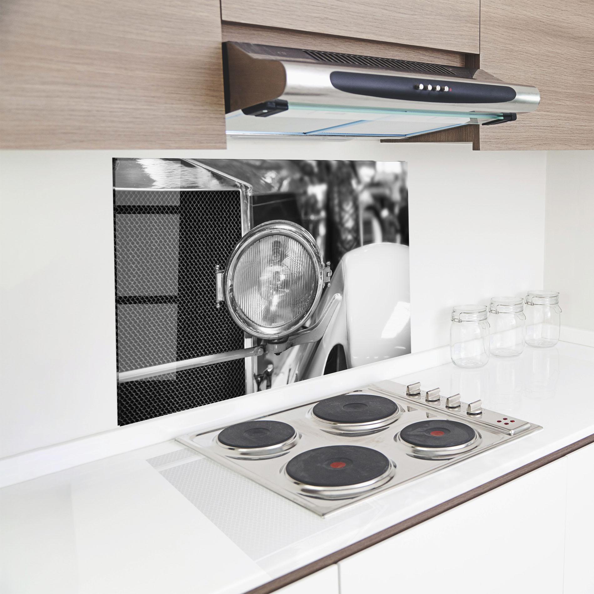 Küchenrückwand Glas Closeup Grey Car mockup 8