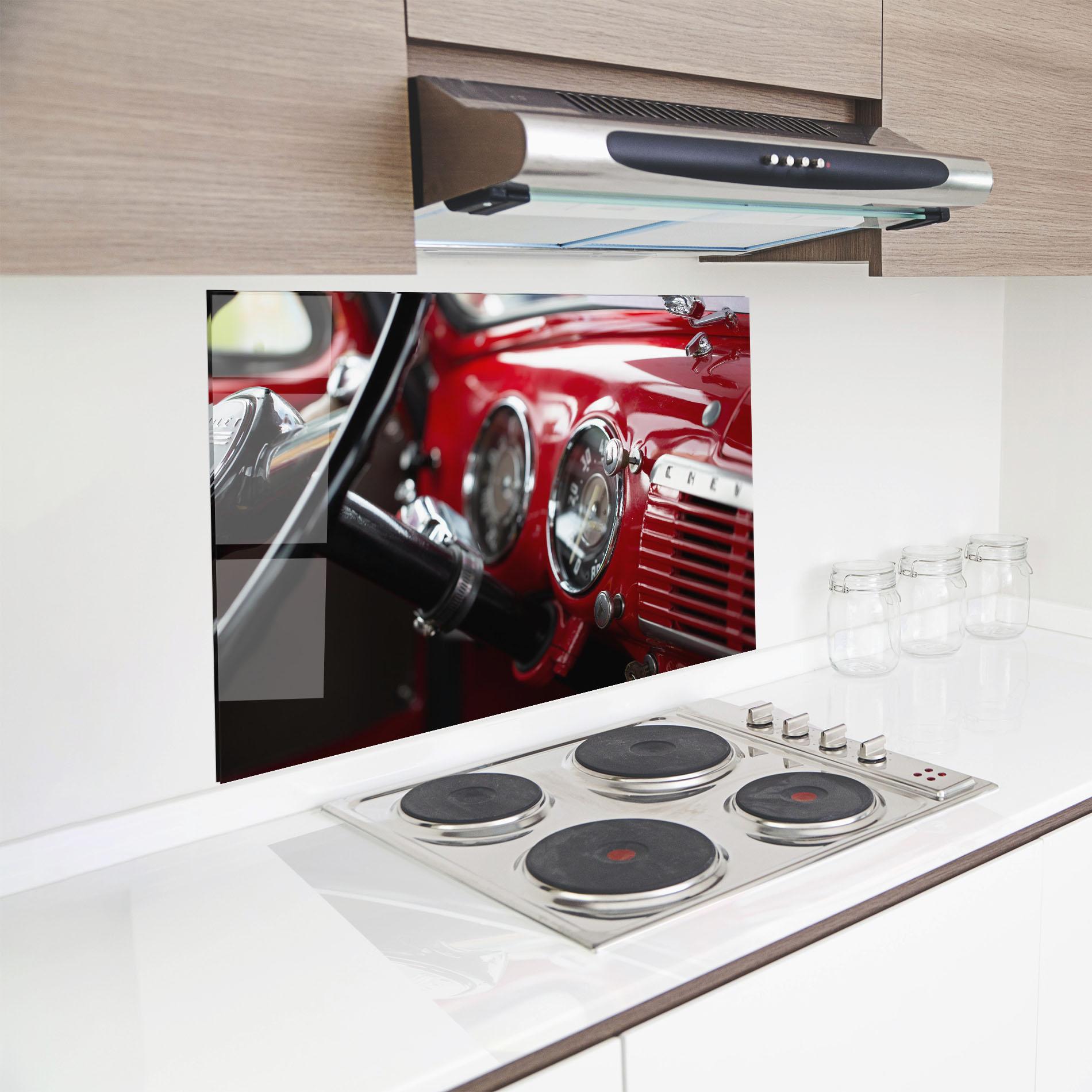 Küchenrückwand Glas Shiny Clean Car mockup 8