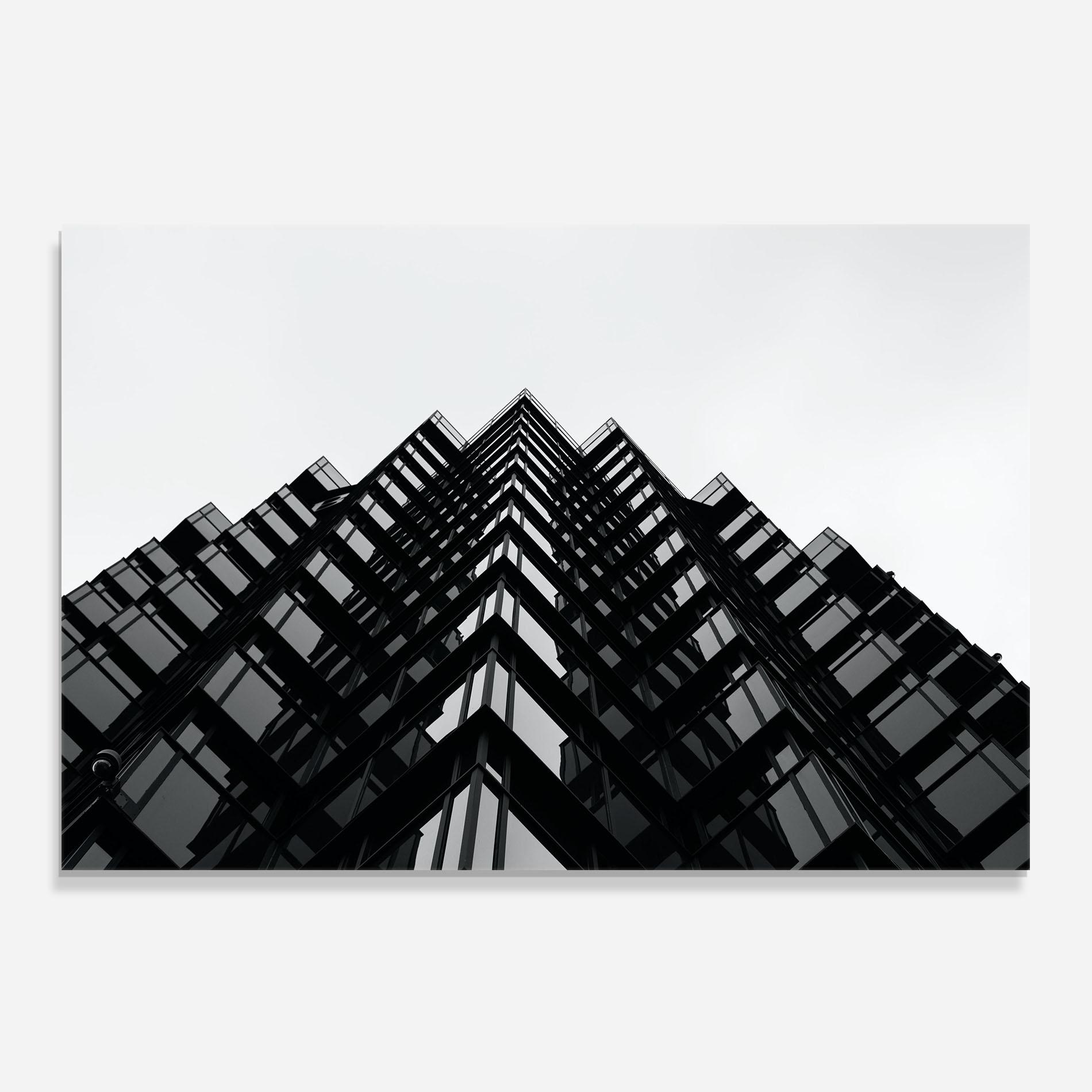Küchenrückwand Glas Black Building mockup 0