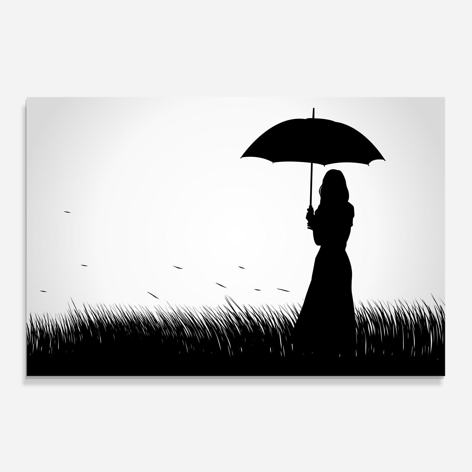 Küchenrückwand Glas Black Umbrella mockup 0