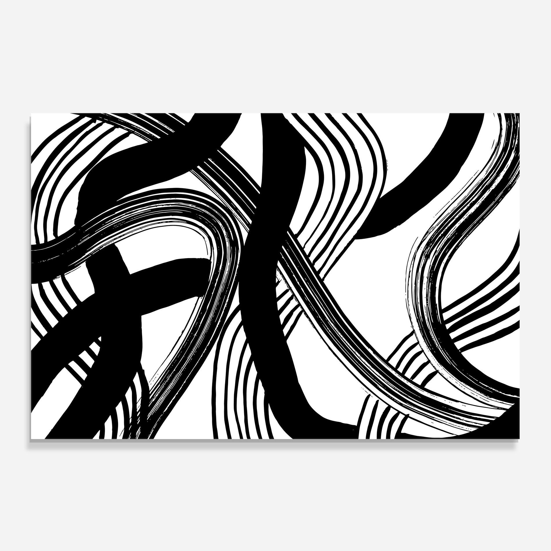 Küchenrückwand Glas Connected Lines Art mockup 0