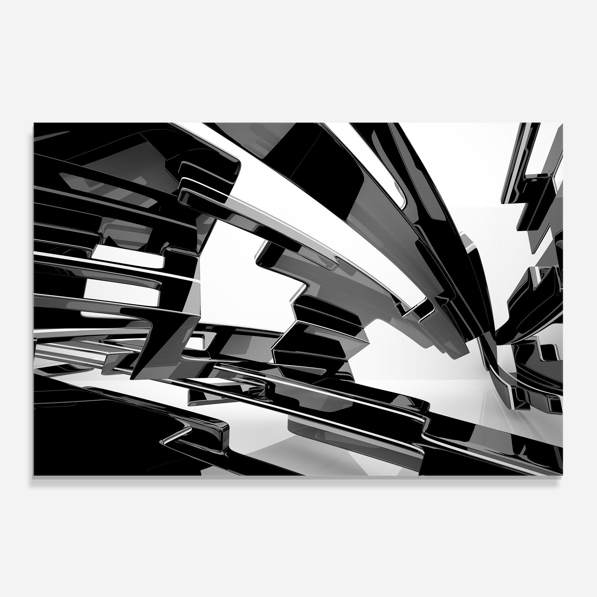 Küchenrückwand Glas Glossy Sculpture mockup 0