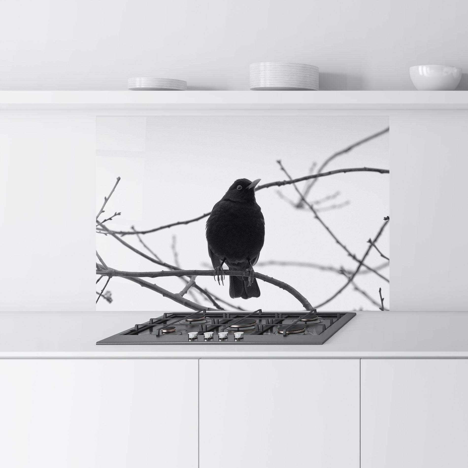 Küchenrückwand Glas Black Bird mockup 9