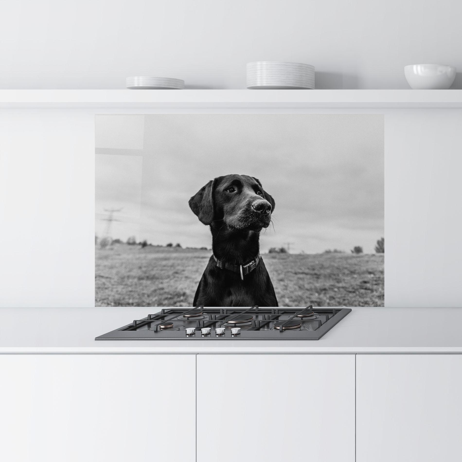Küchenrückwand Glas Black Dog mockup 9