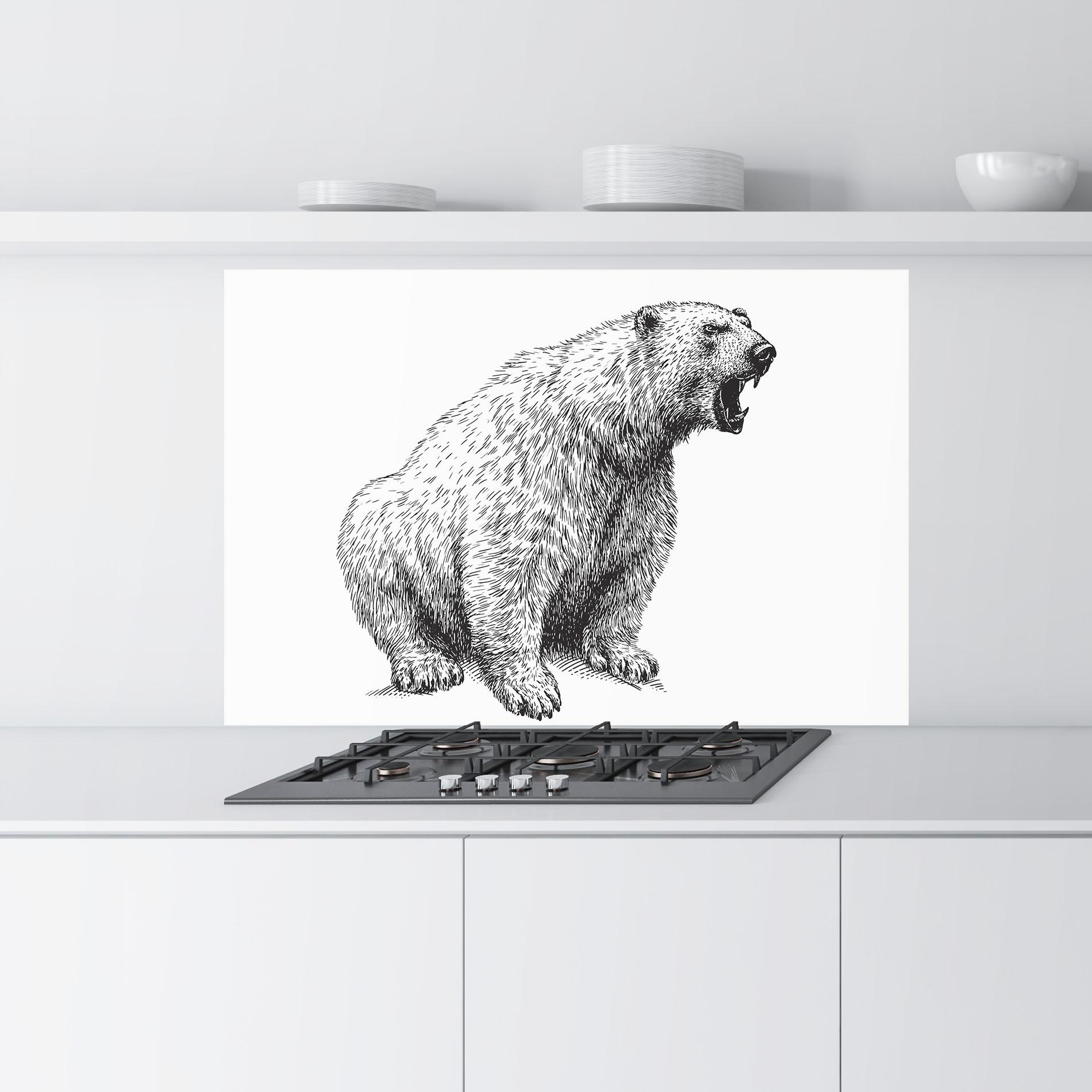 Küchenrückwand Glas Draw Icebear mockup 9
