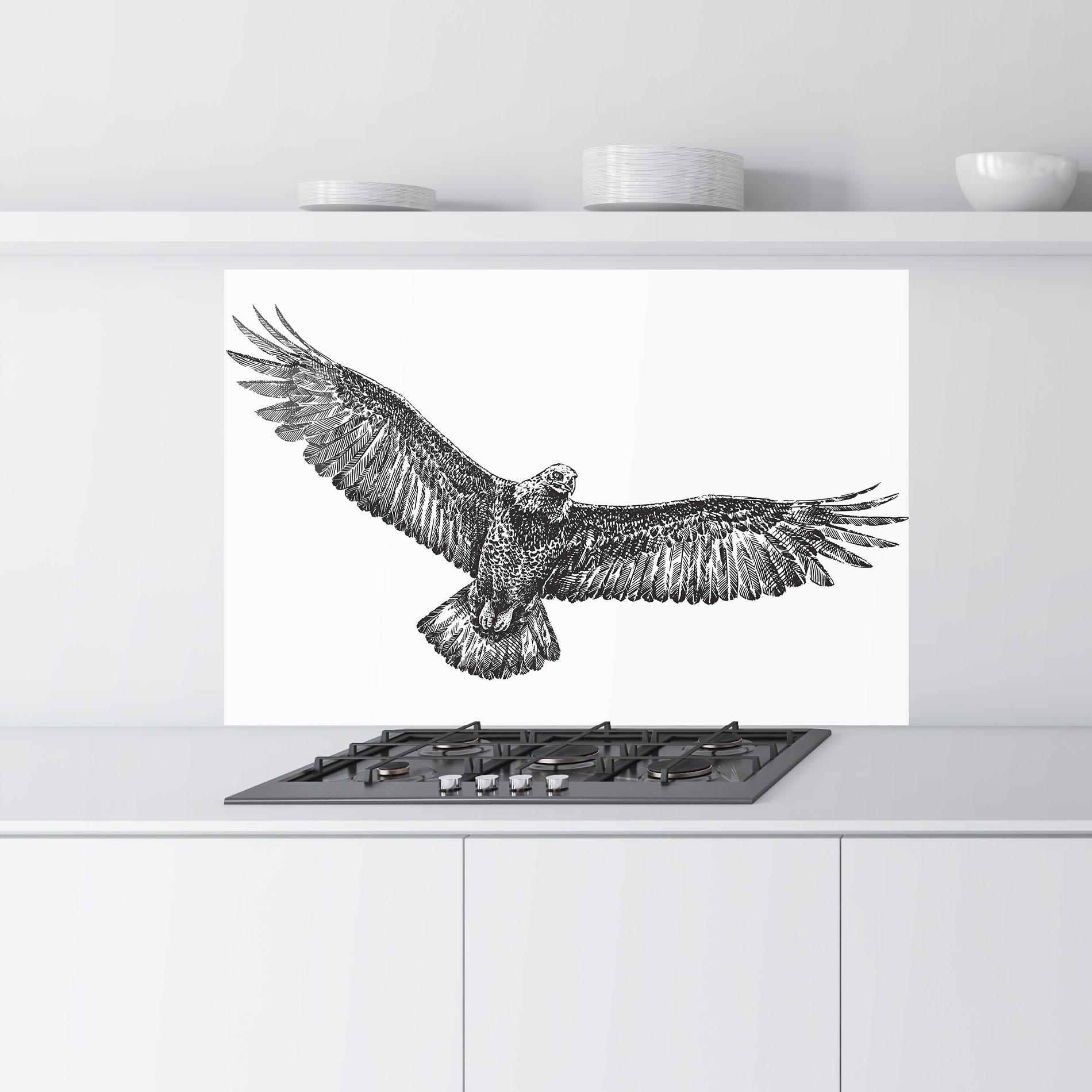 Küchenrückwand Glas Eagle Art Line mockup 9
