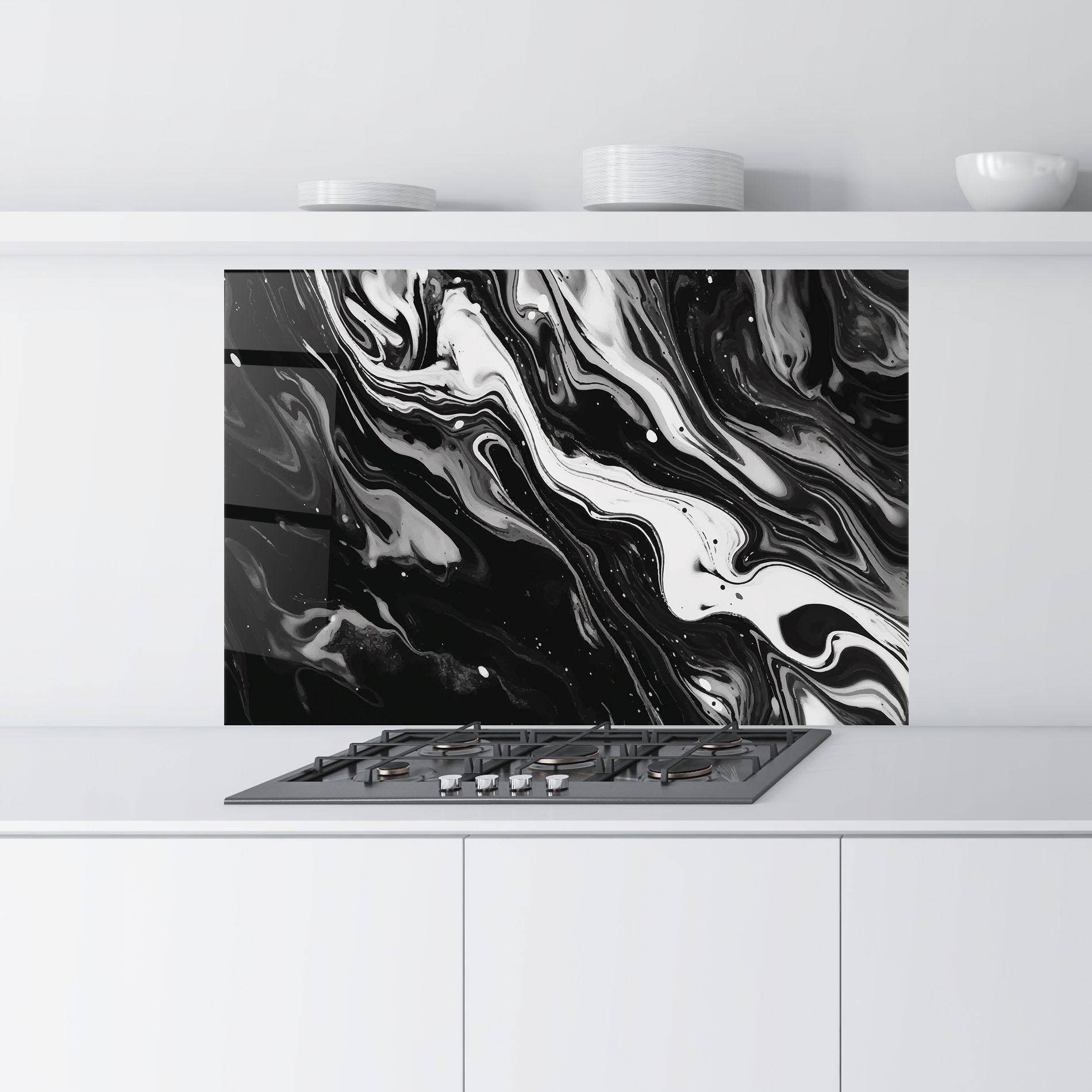 Küchenrückwand Glas Grey Art Marble mockup 9