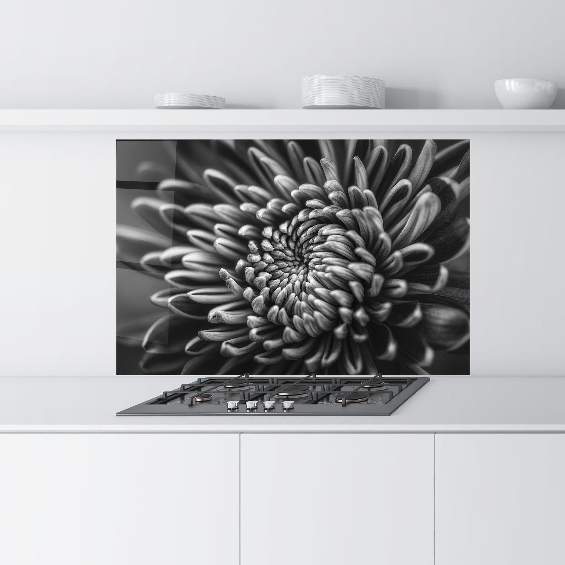 Küchenrückwand Glas Grey Flower mockup 9