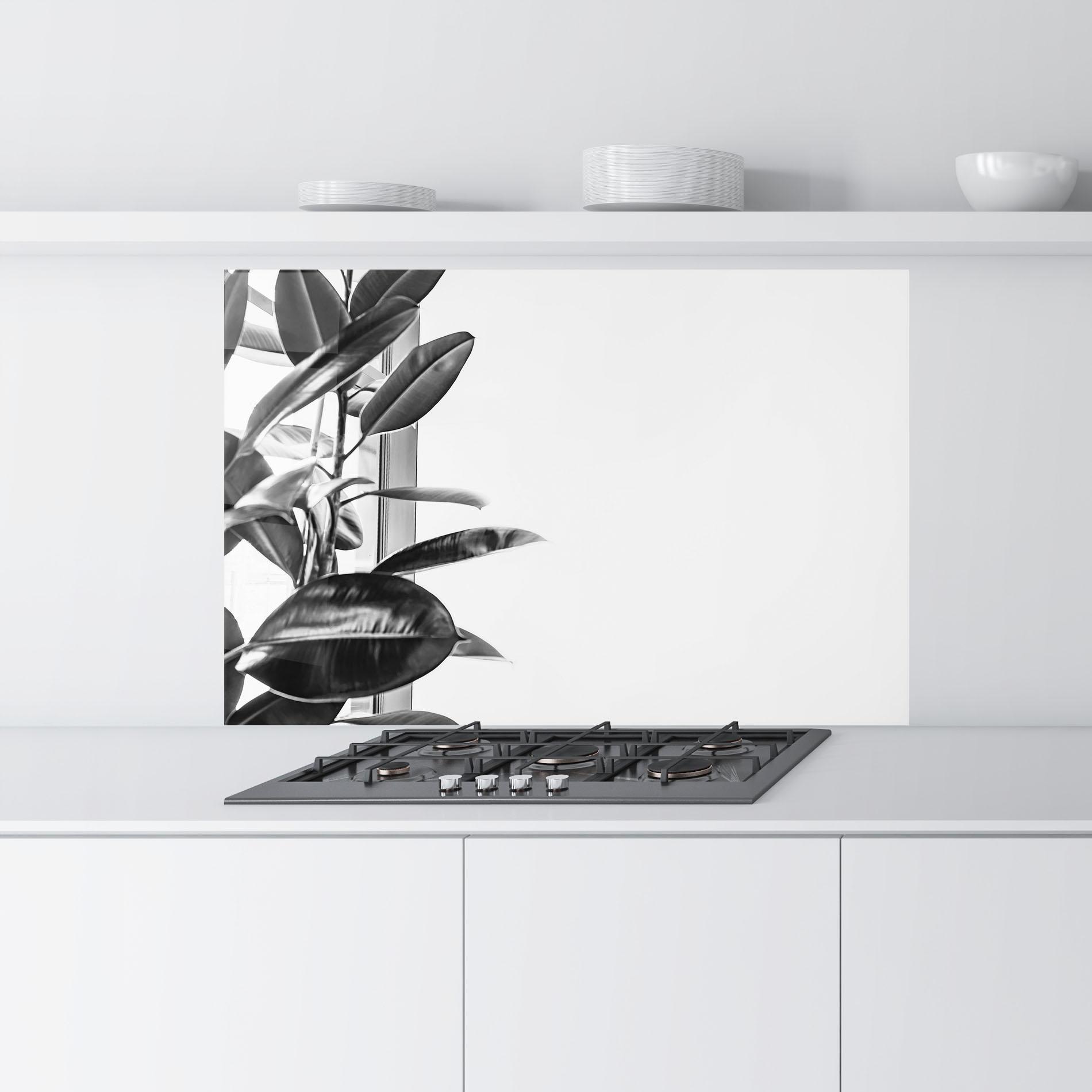 Küchenrückwand Glas Grey Plant mockup 9