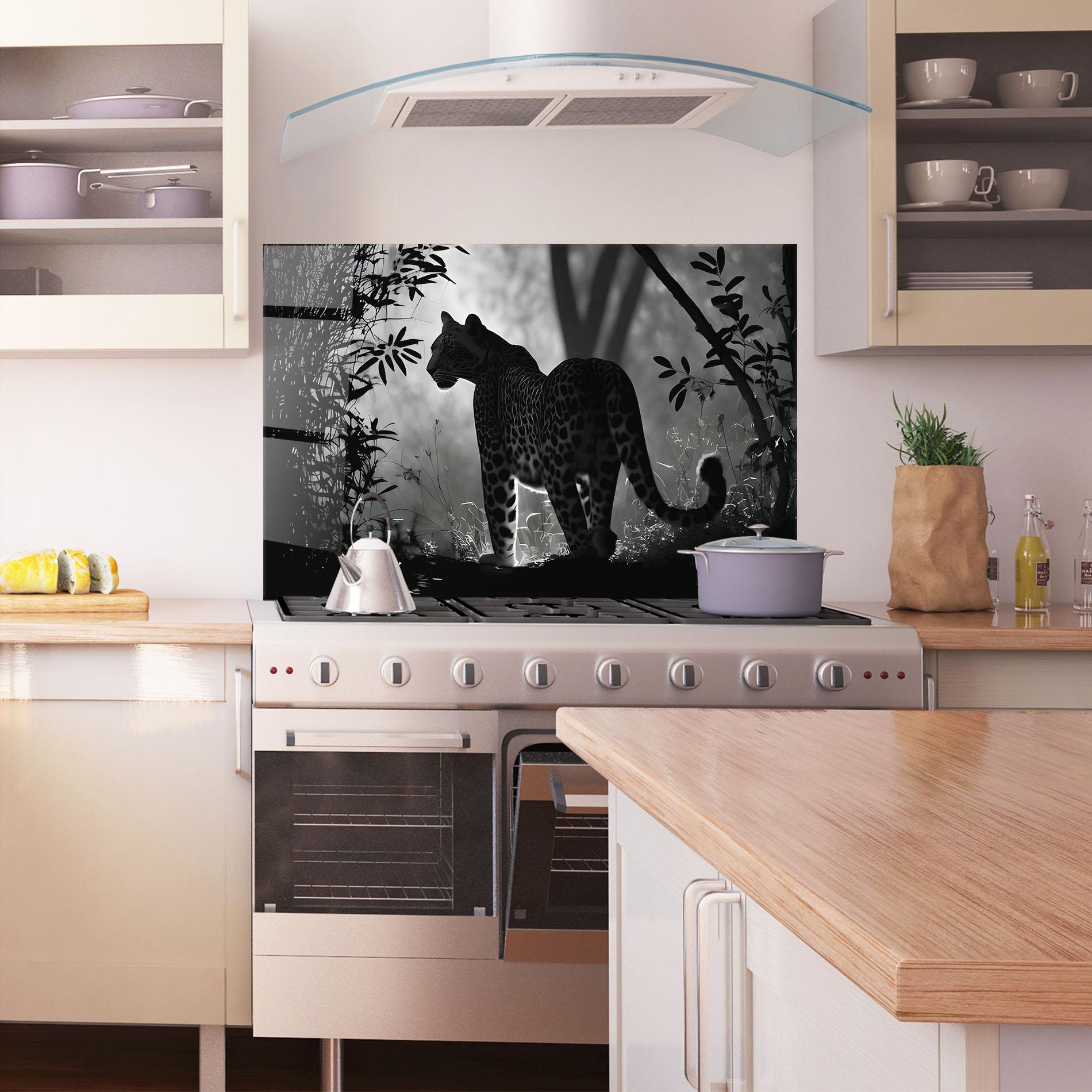 Küchenrückwand Glas Beautiful Grey Animal mockup 1