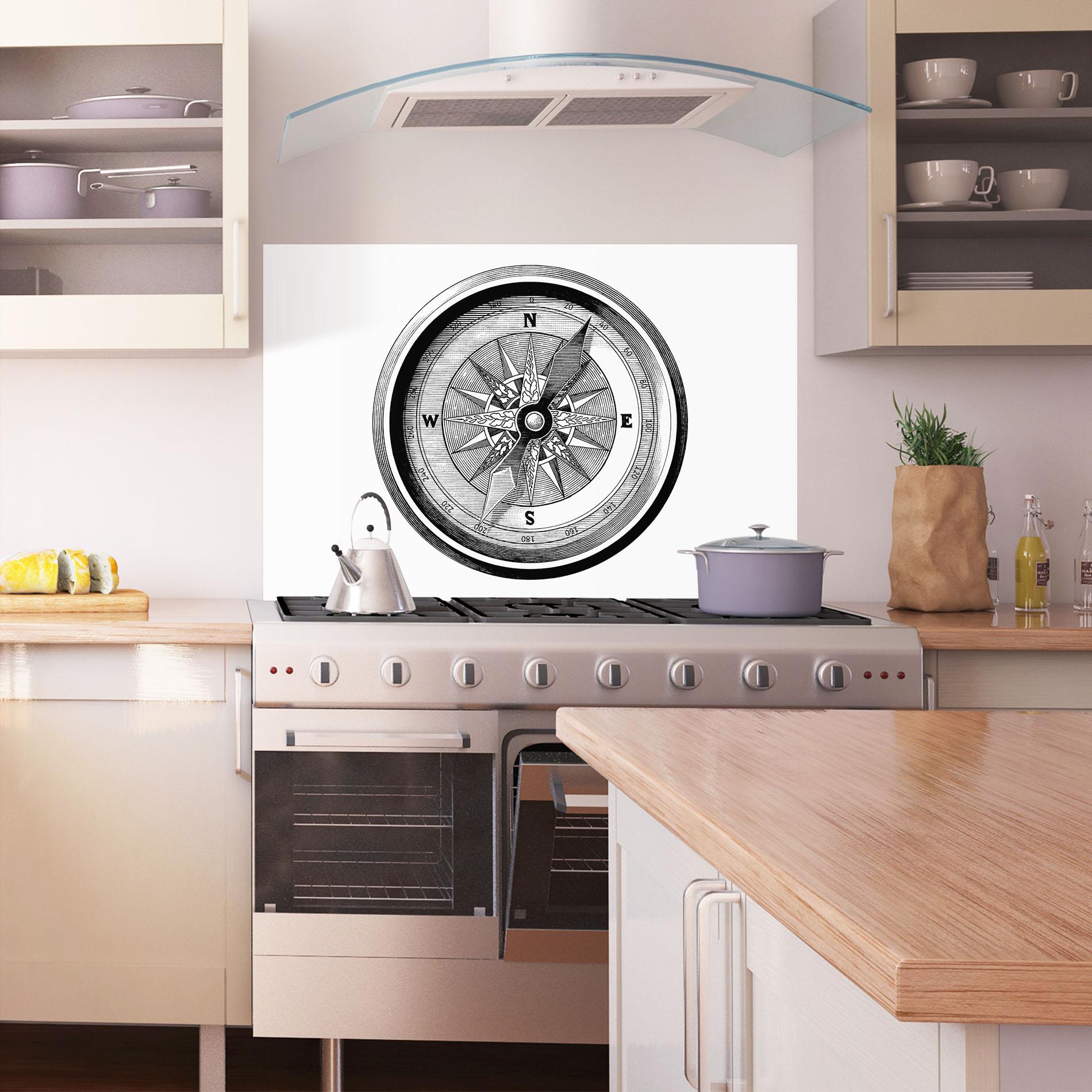 Küchenrückwand Glas Black Compass mockup 1