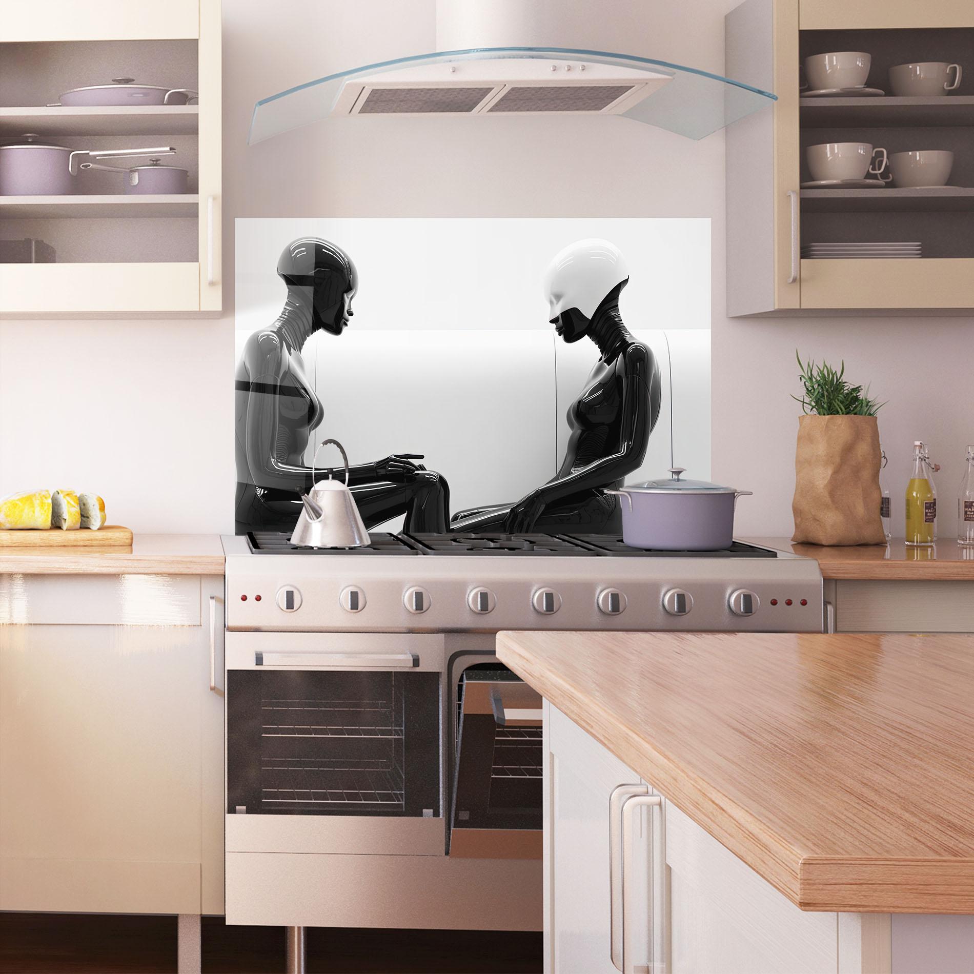 Küchenrückwand Glas Black Mannequin mockup 1