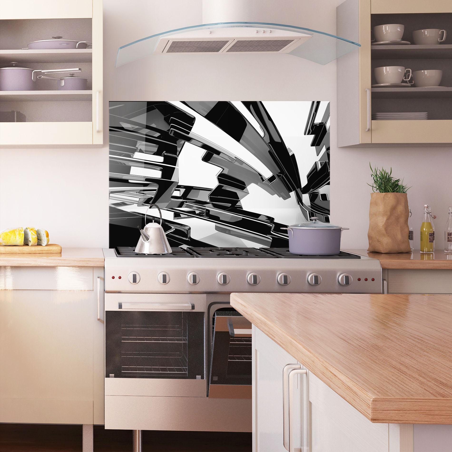 Küchenrückwand Glas Glossy Sculpture mockup 1