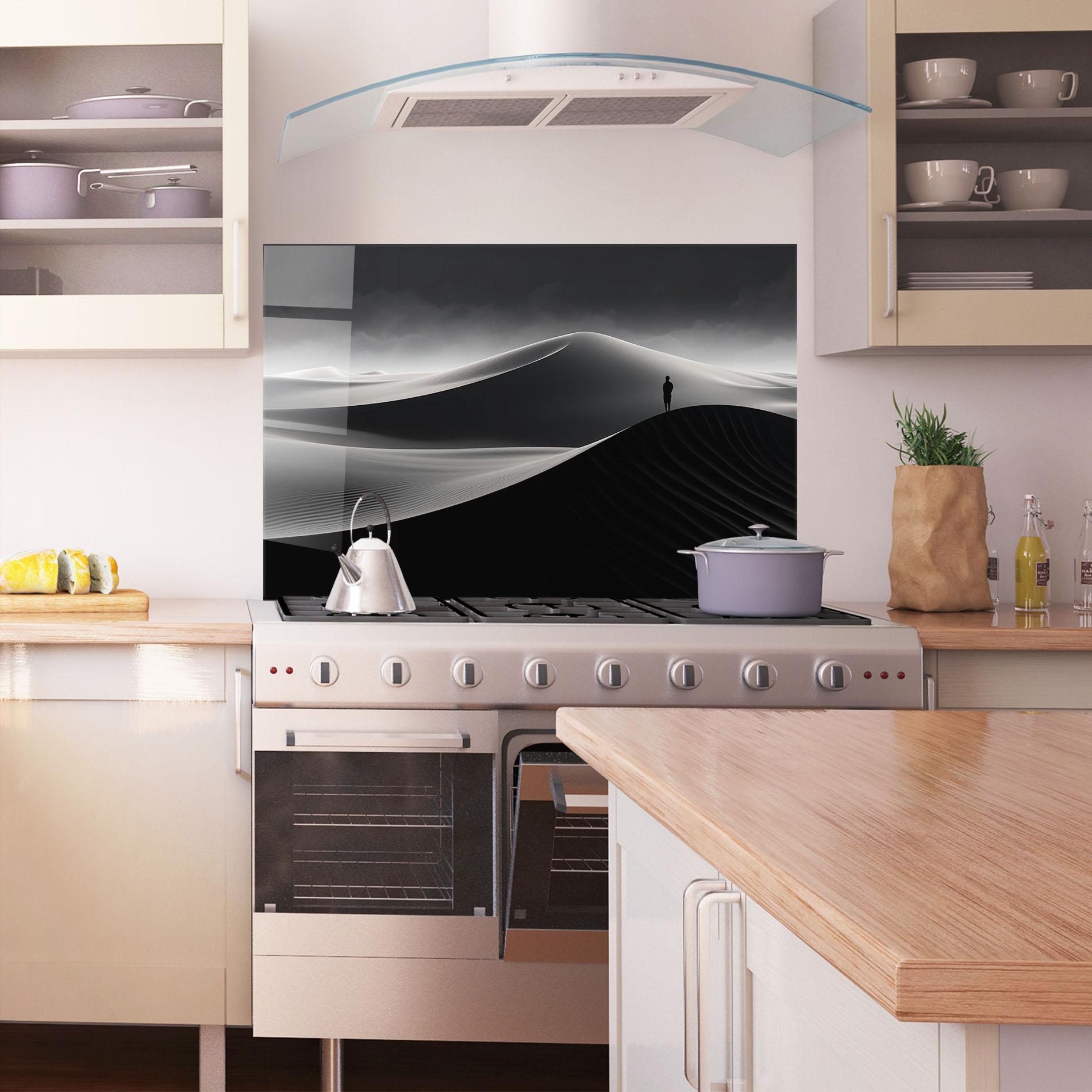 Küchenrückwand Glas Grey Dune mockup 1