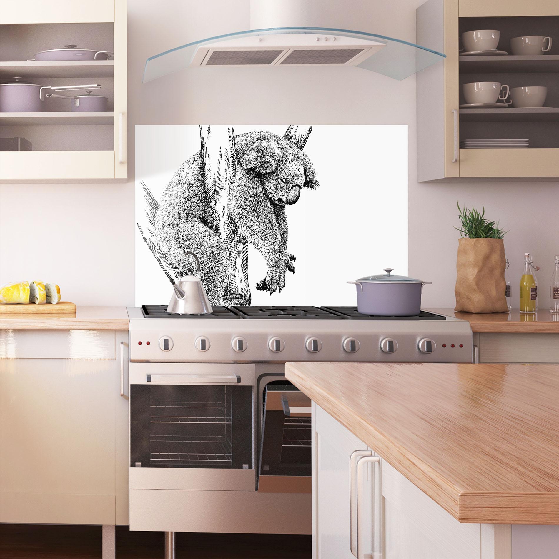 Küchenrückwand Glas Koala Sleeping Art mockup 1